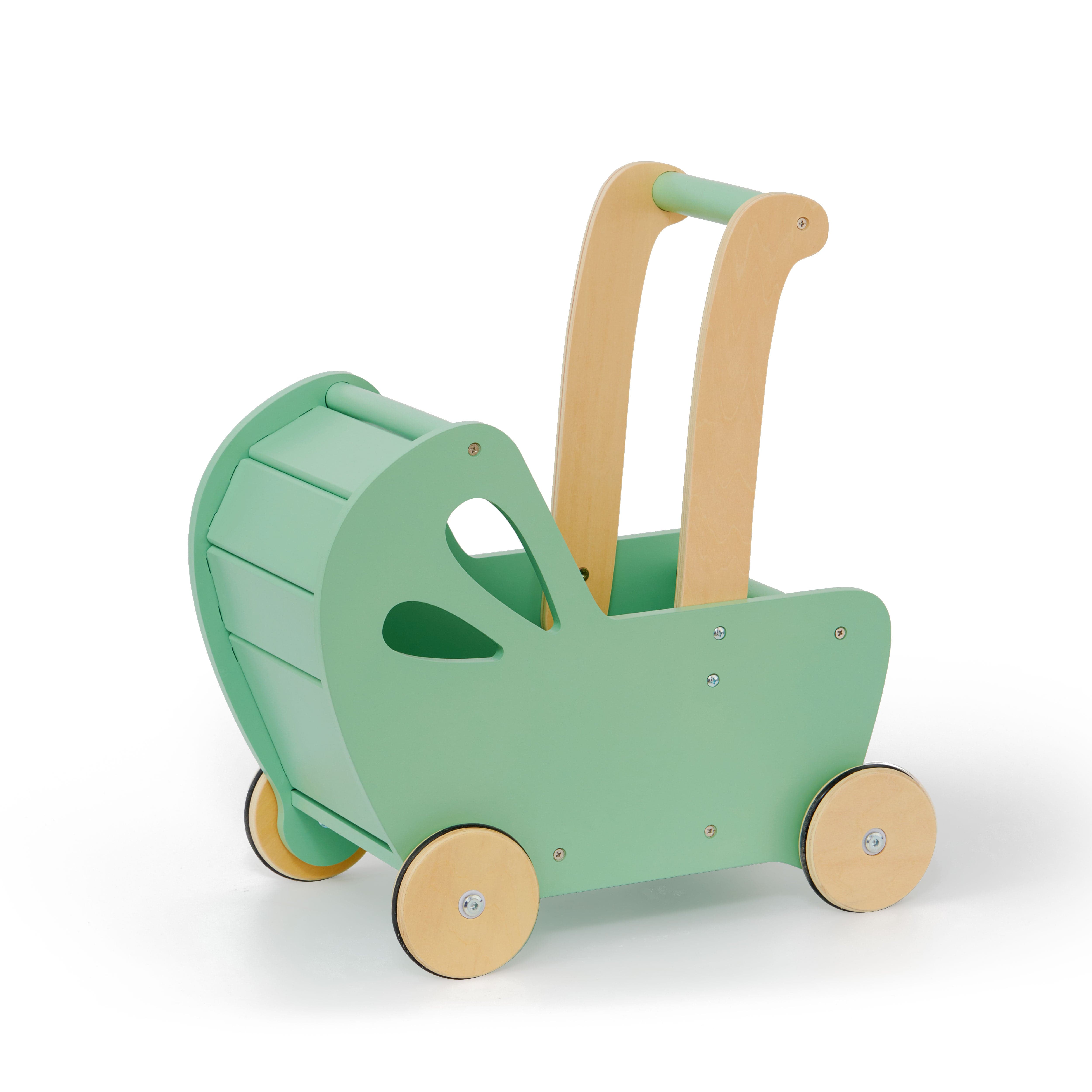 Moover Essential Dolls Pram in Green Push Along Toys MVFLTPRAMGRN 1673680070