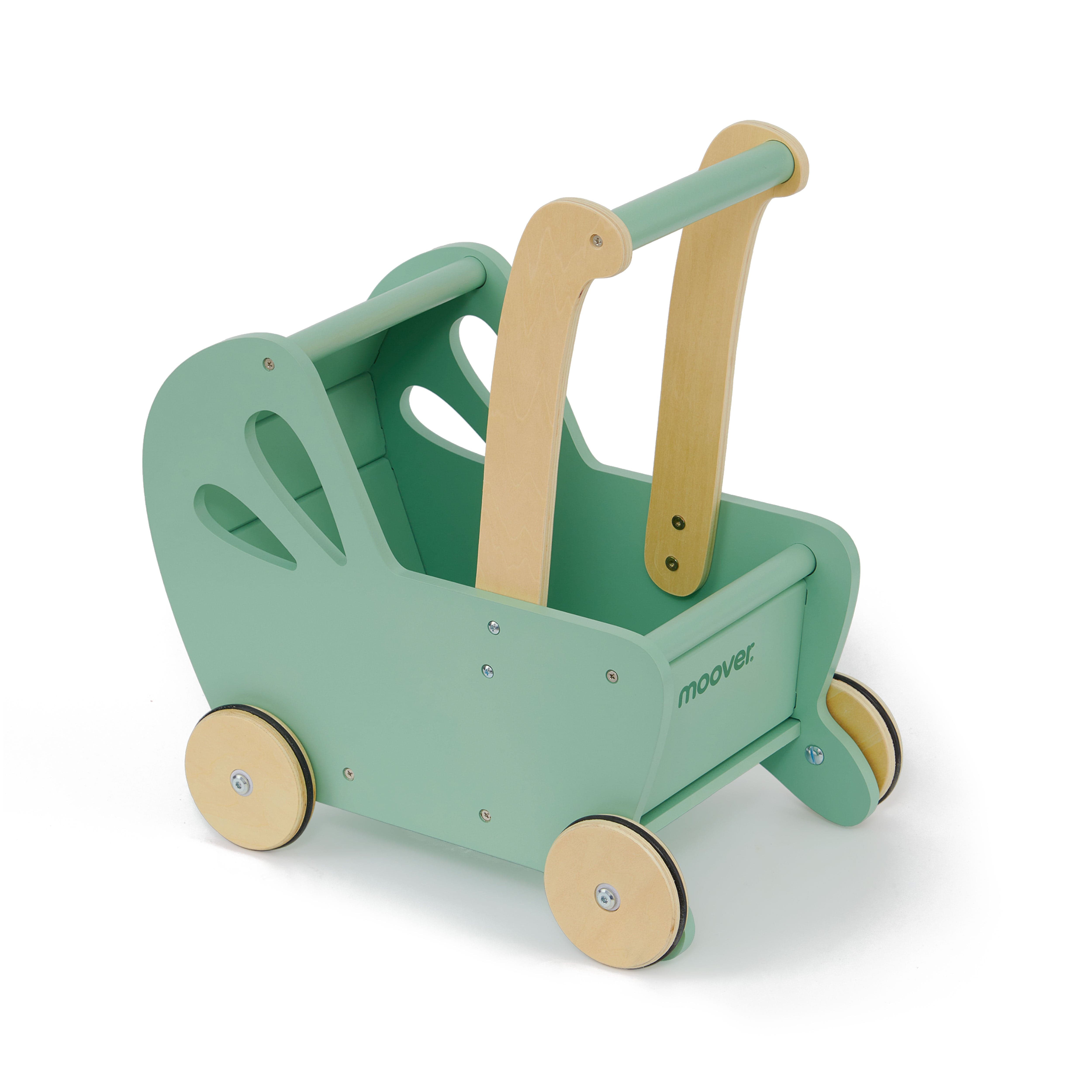 Moover Essential Dolls Pram in Green Push Along Toys MVFLTPRAMGRN 1673680070