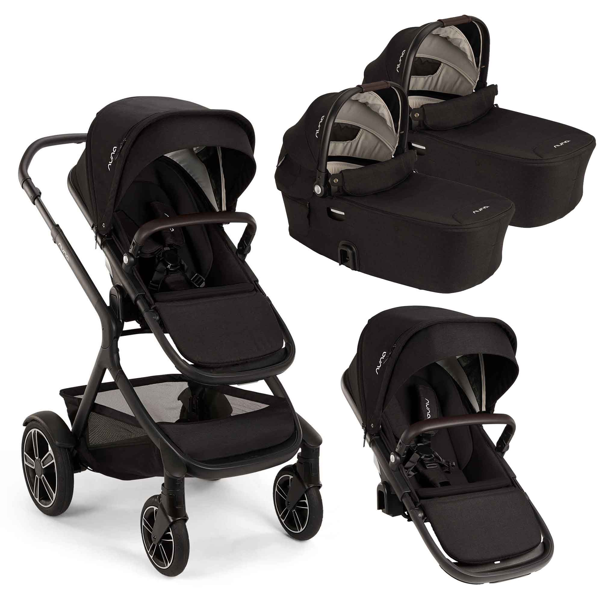 nuna stroller twins Nuna DEMI Next Twin Bundle in Caviar