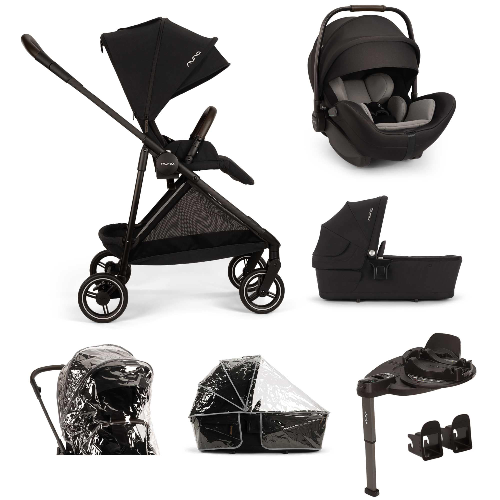 Nuna IXXA Next + Arra Flex + Base Curv Bundle in Caviar Travel Systems Z2BJIXXA1003UK 5056080621234