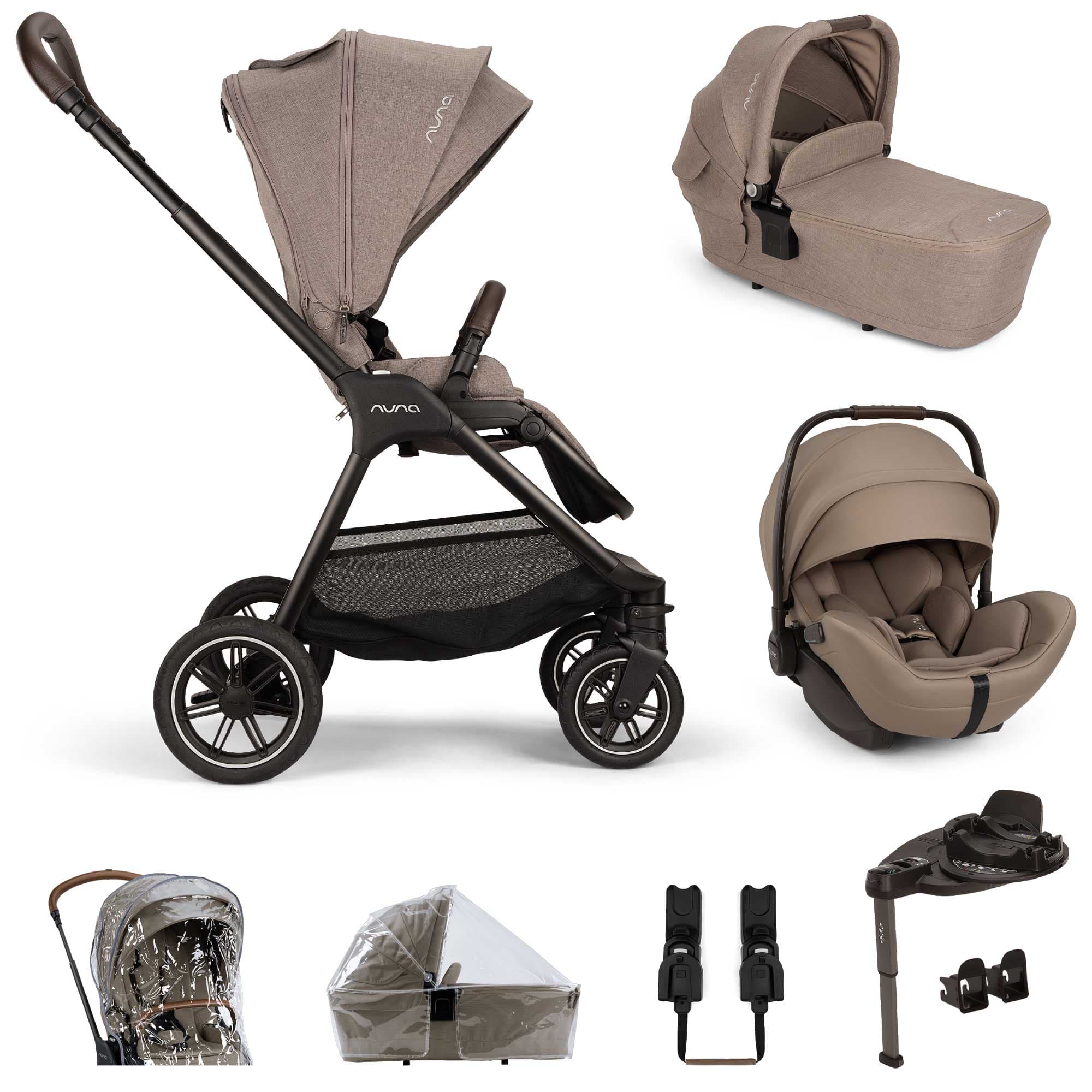 Nuna TRIV Next & ARRA Flex & BASE Curv Bundle in Cedar Travel Systems Z2BNTRIV1043UK 5056080621227
