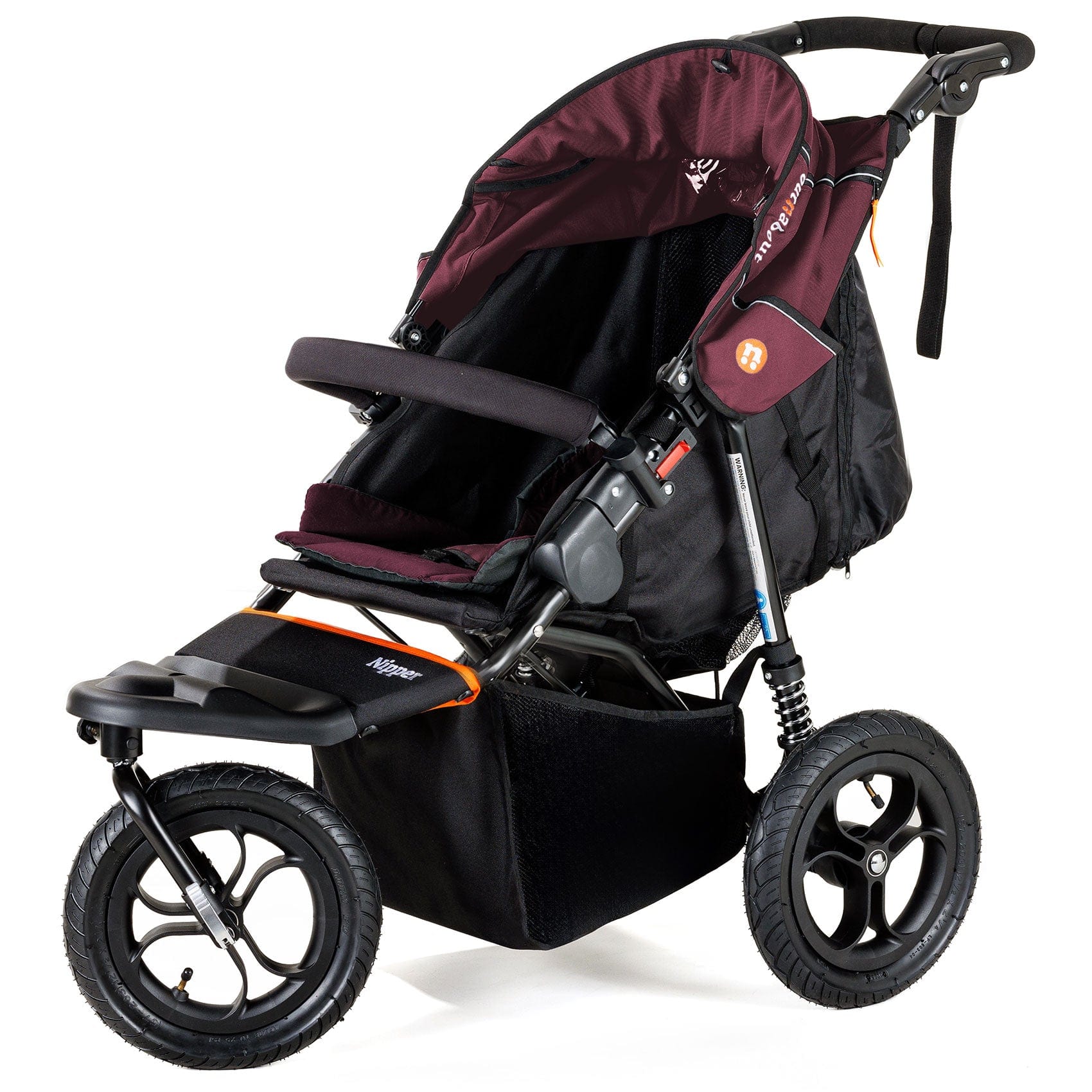 Out n About Nipper Single Parent Starter Bundle in Brambleberry Red 3 Wheeler Pushchair Bundles