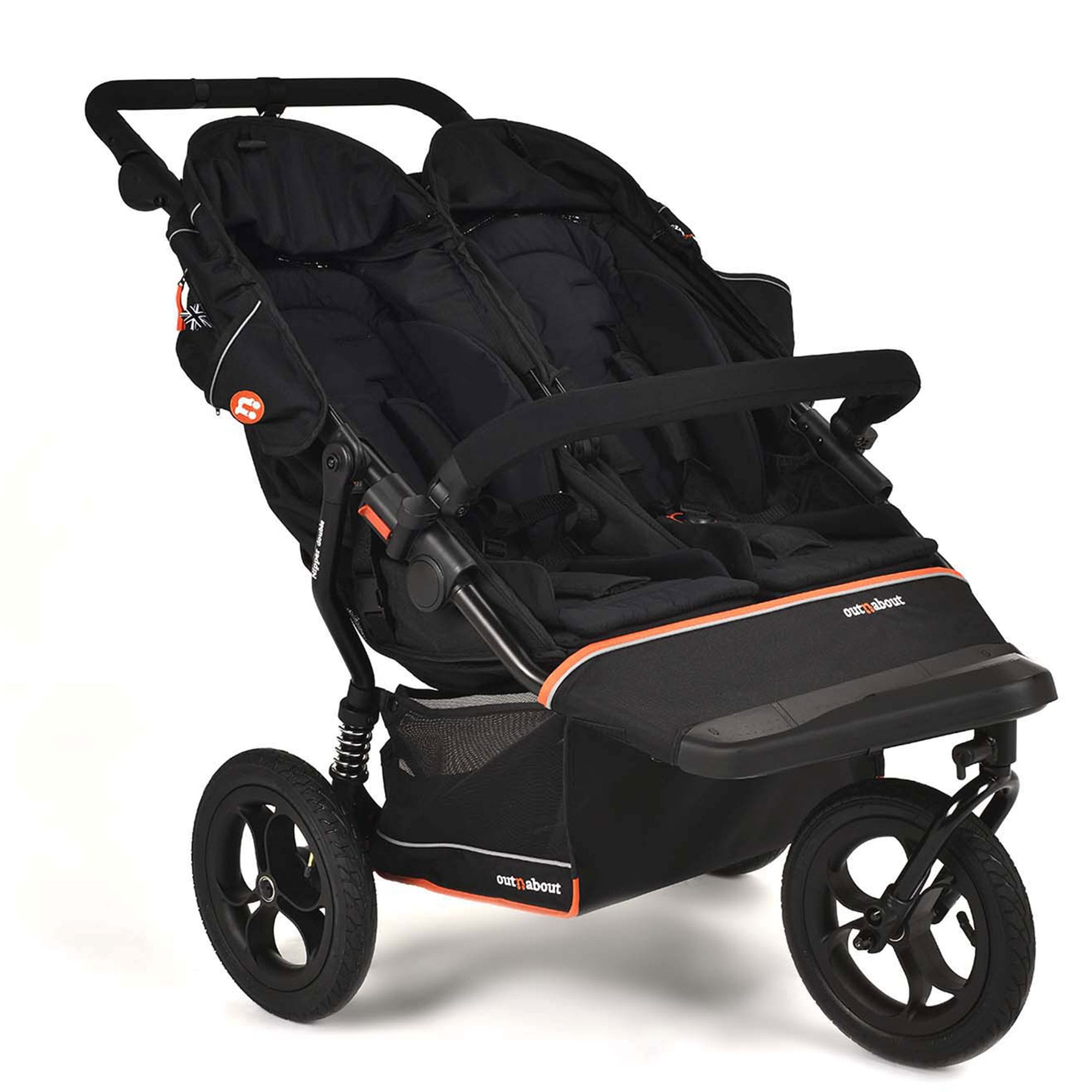 Out n About Double Nipper V6 in Summit Black Double & Twin Prams onaNIP-02SBv6 5060167547744