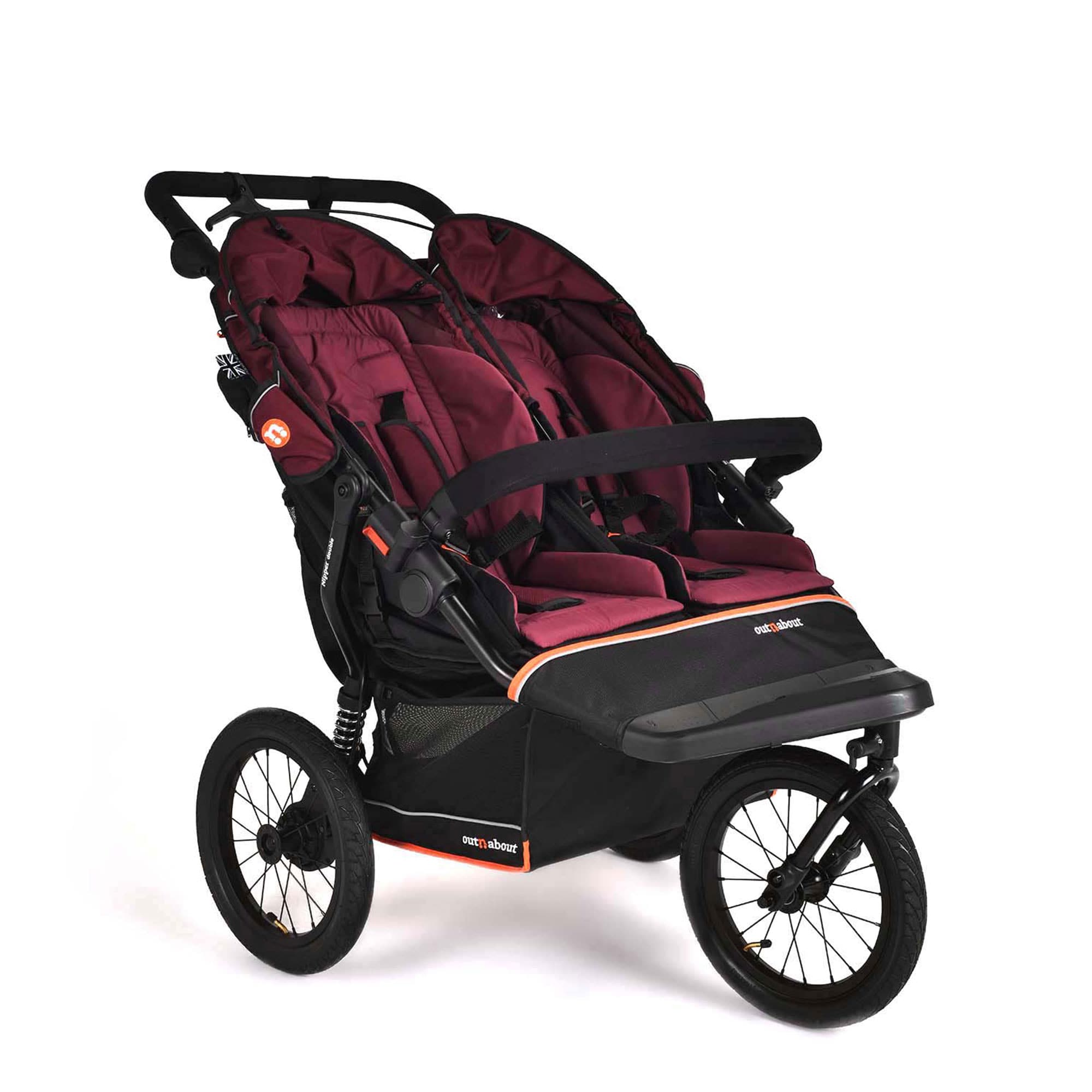 Out n About Nipper Double V6 Plus in Brambleberry Red Double & Twin Prams ONANIP-02BDYV6+ 5060167547812