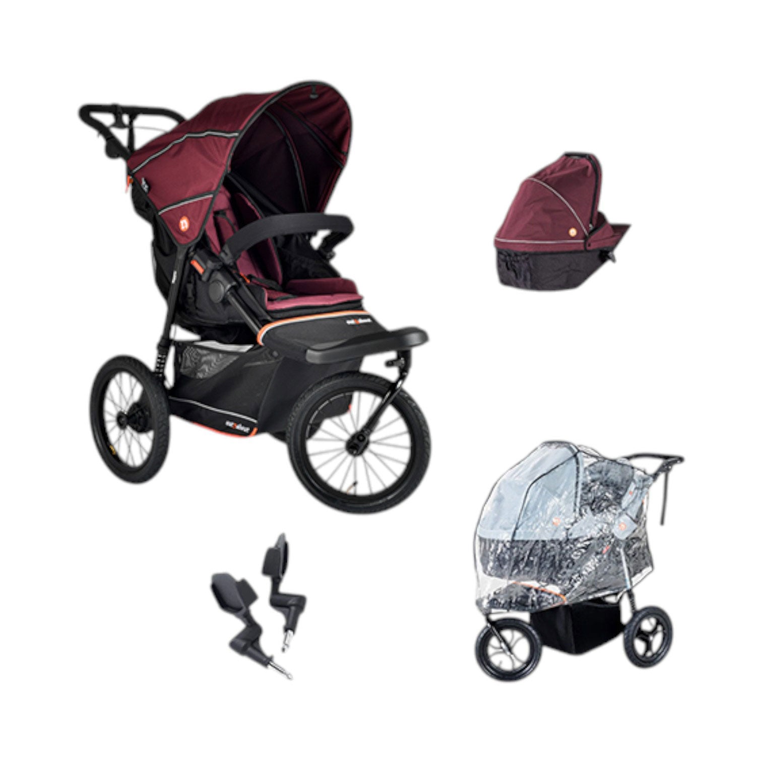 Out n About Nipper V6 Plus Newborn Bundle in Brambleberry Red Double & Twin Prams 21056-BRA-RED 5060167547713