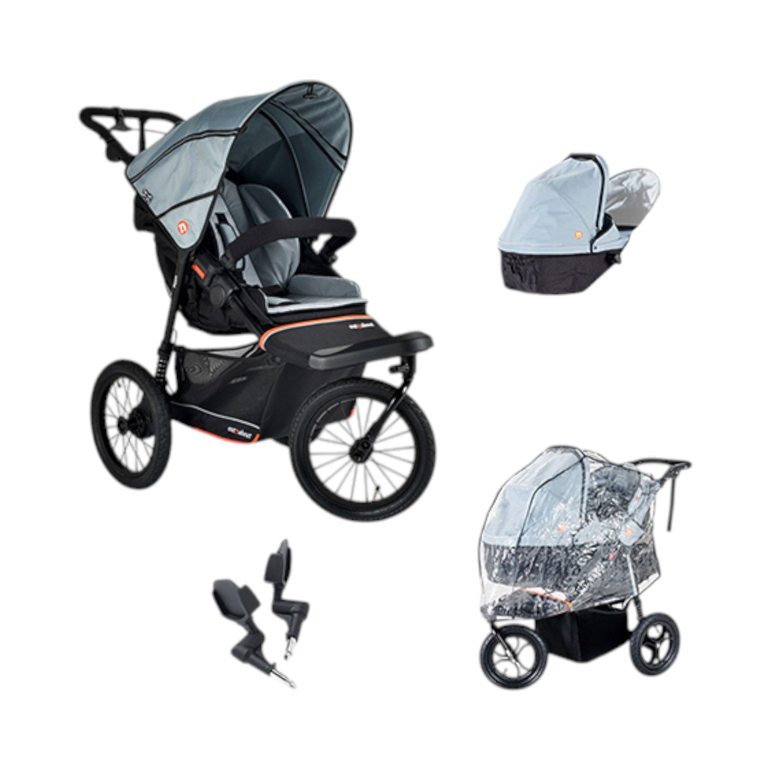 Out n About Nipper V6 Plus Newborn Bundle in Rocksalt Grey Double & Twin Prams 21056-ROC-GRY 5060167547737