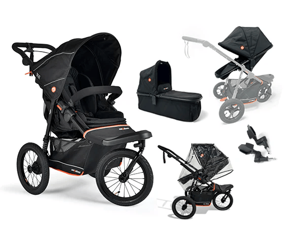 Out n About Nipper V6 Plus Switch Newborn Bundle in Summit Black Double & Twin Prams ONANIP-01SWHBUNV6-SB+ 5060167547690