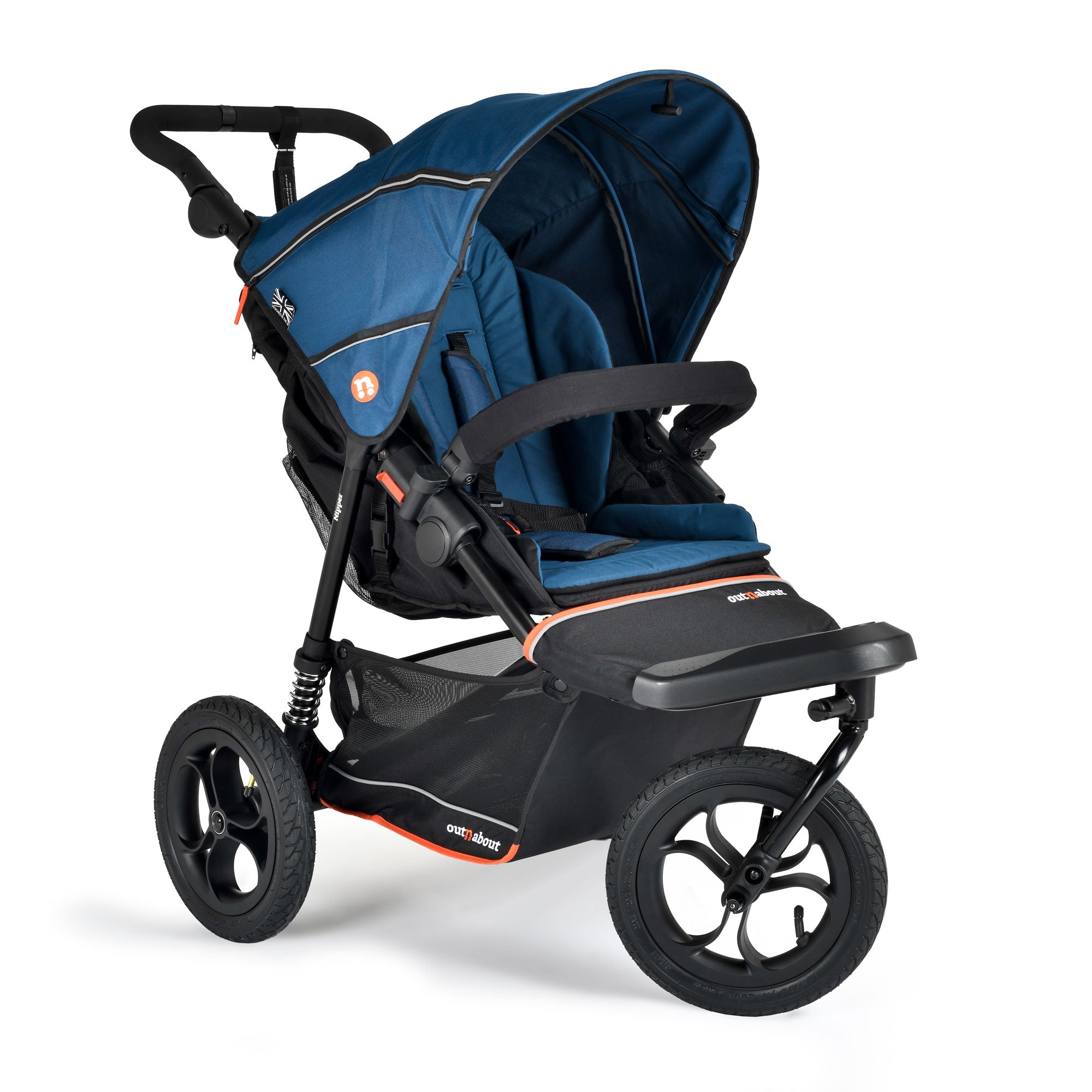 Out n About Nipper V6 Switch Newborn Bundle in Highland Blue Double & Twin Prams ONANIP-01SWHBUNV6-BLU 5060167549274