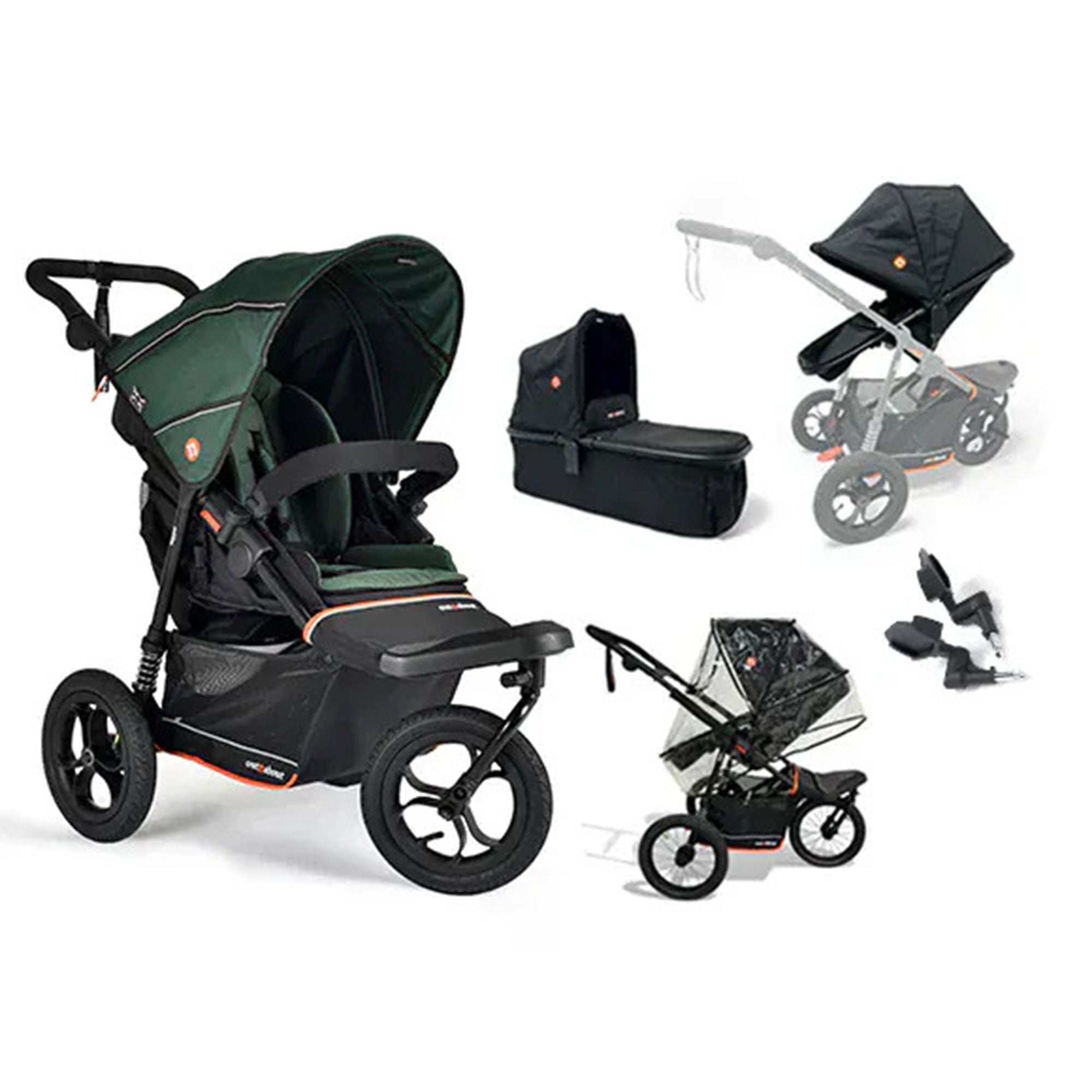 Out n About Nipper V6 Switch Newborn Bundle in Sycamore Green Double & Twin Prams ONANIP-01SWHBUNV6-GRN 5060167549250