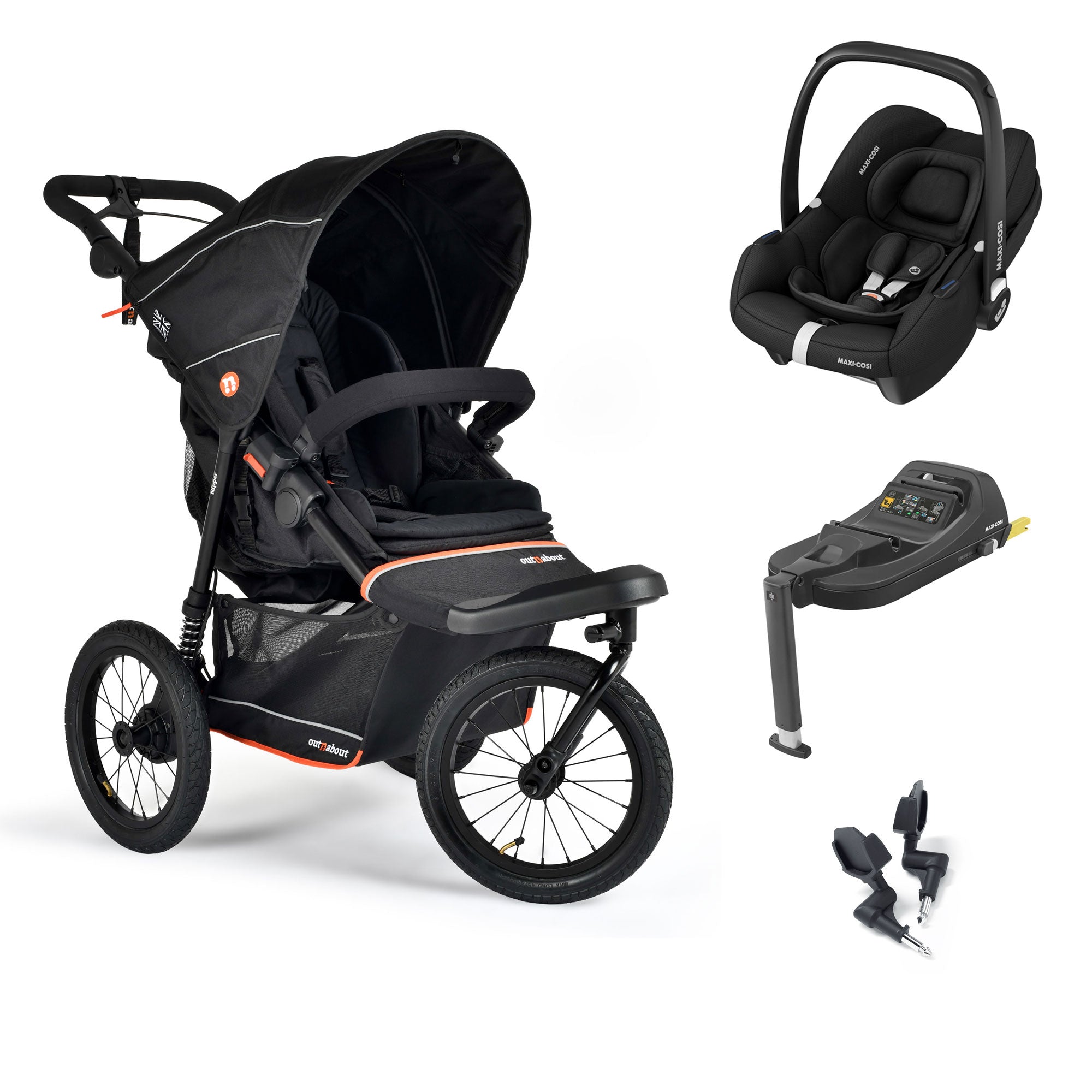 Out n About Nipper V6 Plus Travel System in Summit Black Travel Systems 21331-MC-CAB-SB 5060167547690
