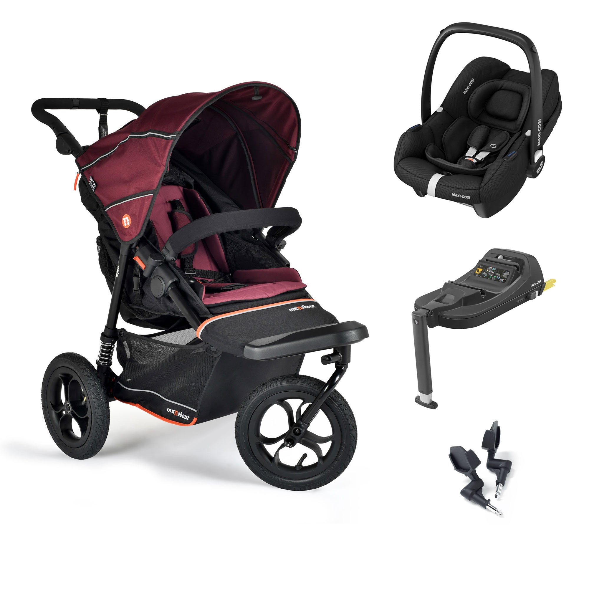 Out n About Nipper V6 Travel System in Brambleberry Red Travel Systems 21321-MC-CAB-BB 5060167547669
