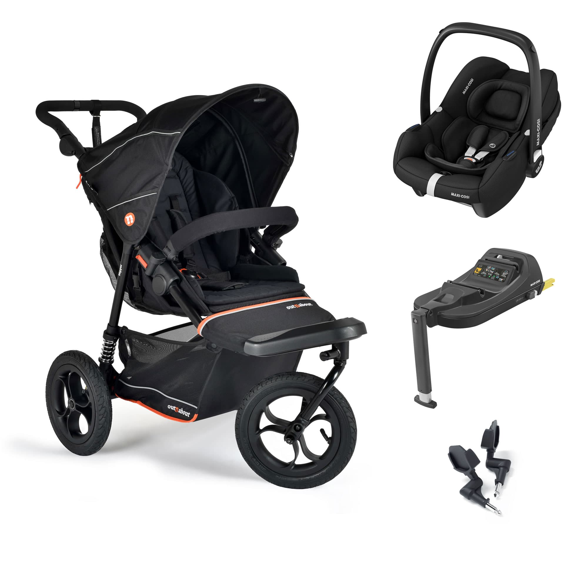 Out n About Nipper V6 Travel System in Summit Black Travel Systems 21321-MC-CAB-SB 5060167547645
