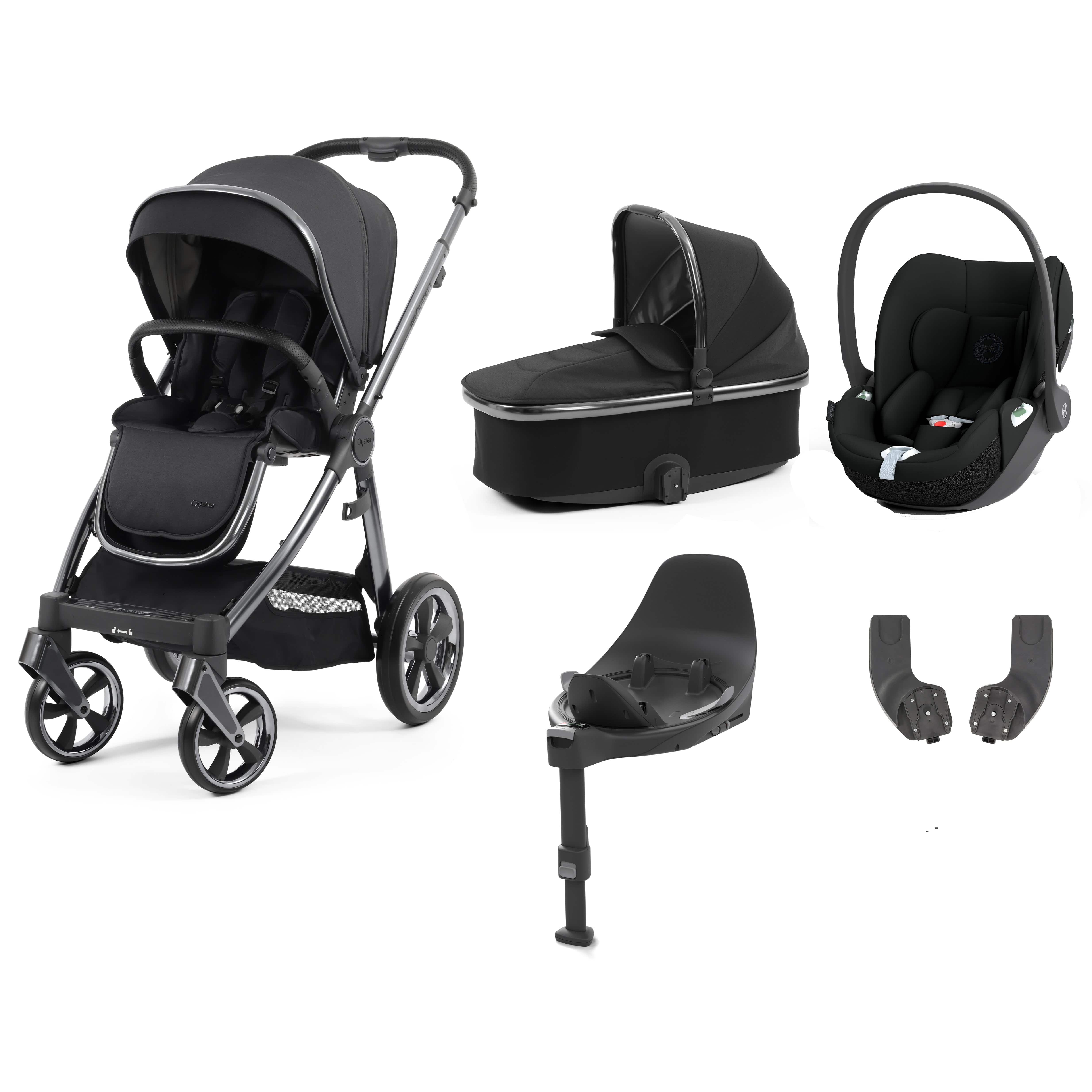 Babystyle Oyster 3 Essential Bundle with Car Seat in Carbonite Travel Systems