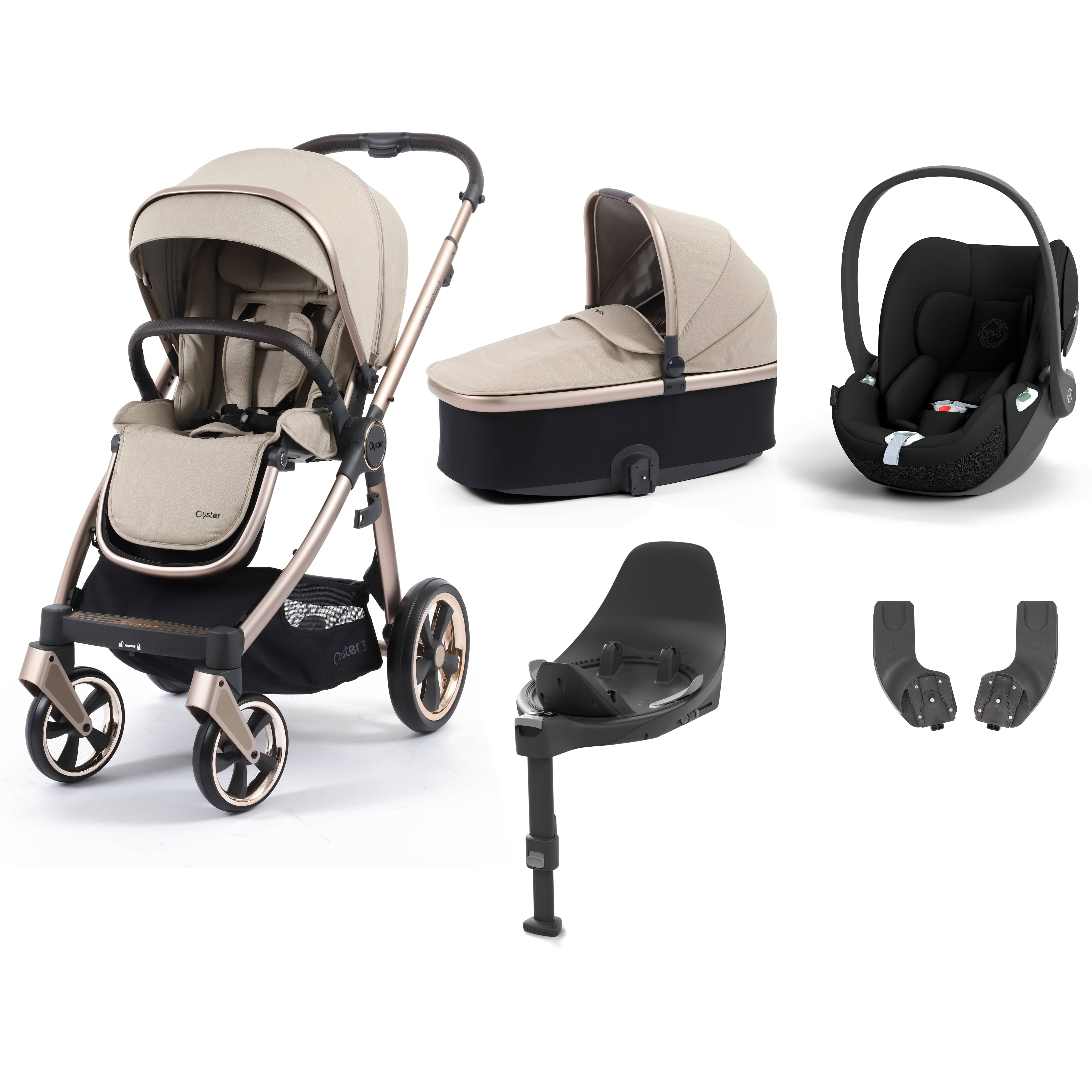 Babystyle Oyster 3 Essential Bundle with Car Seat in Creme Brulee Travel Systems 14748-CMB 5060711567235