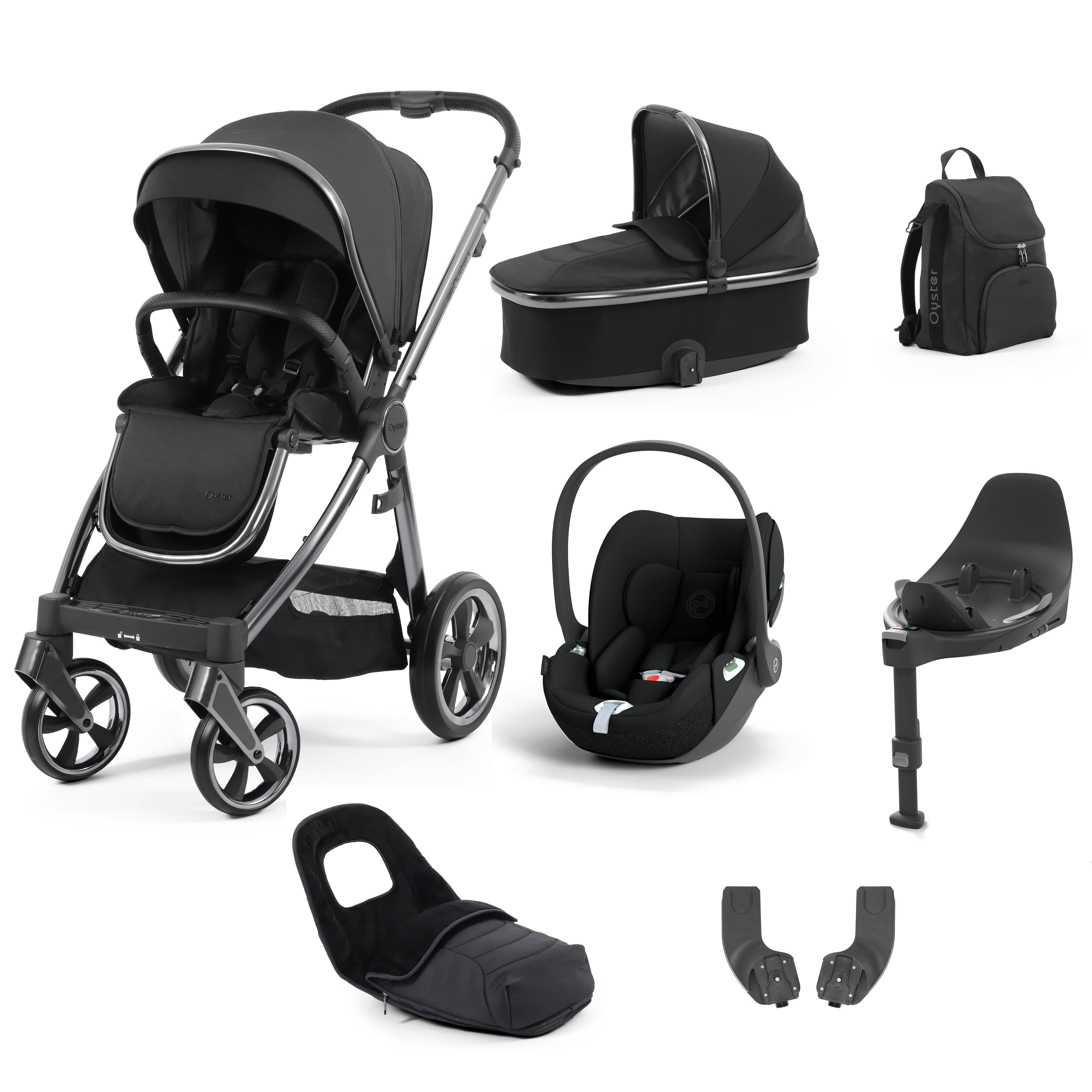 Babystyle Oyster 3 Luxury 7 Piece with Car Seat Bundle in Carbonite Travel Systems 14798-CRB 5060711567242