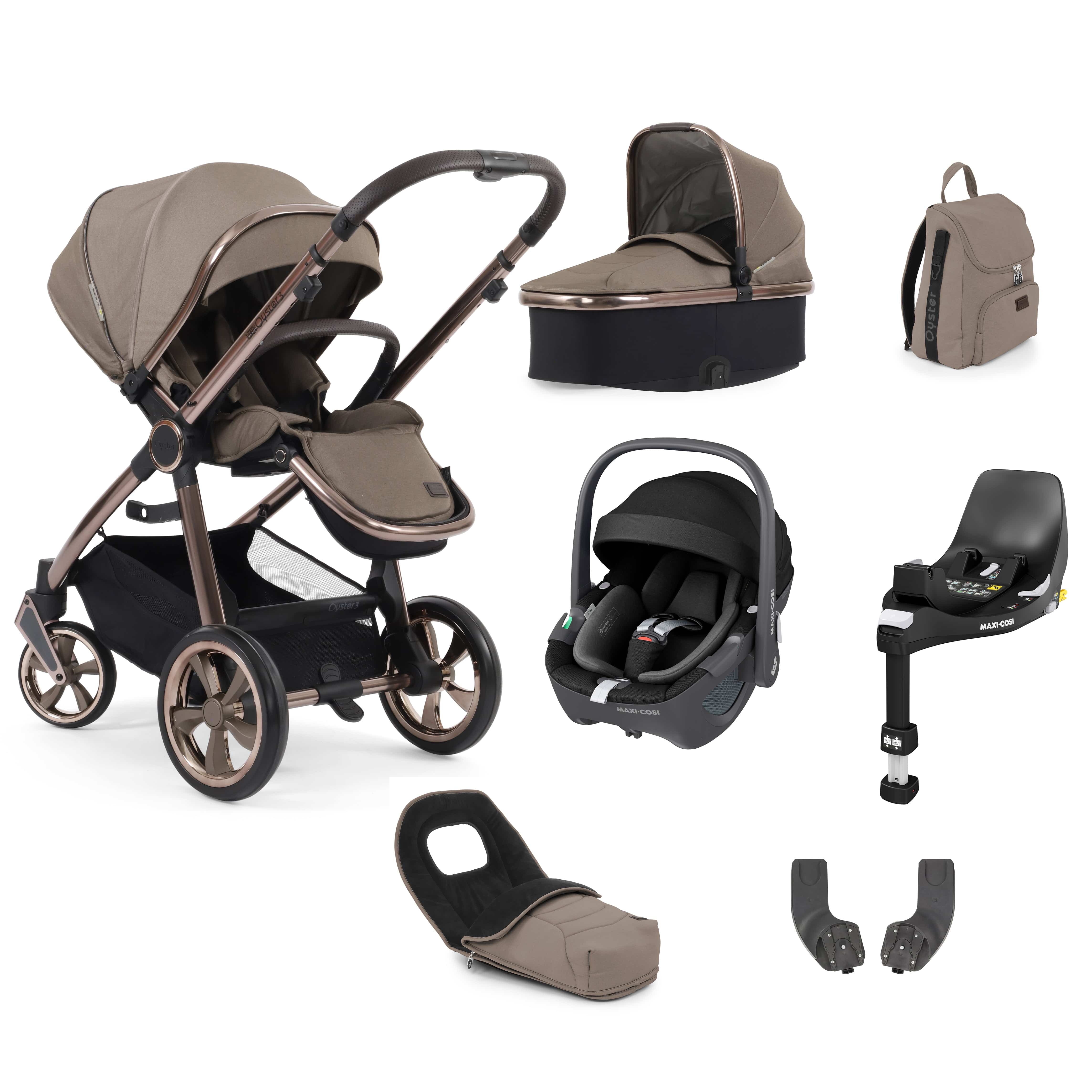 Babystyle Oyster 3 Luxury 7 Piece with Car Seat Bundle in Mink Travel Systems 14807-MNK 5060711566894