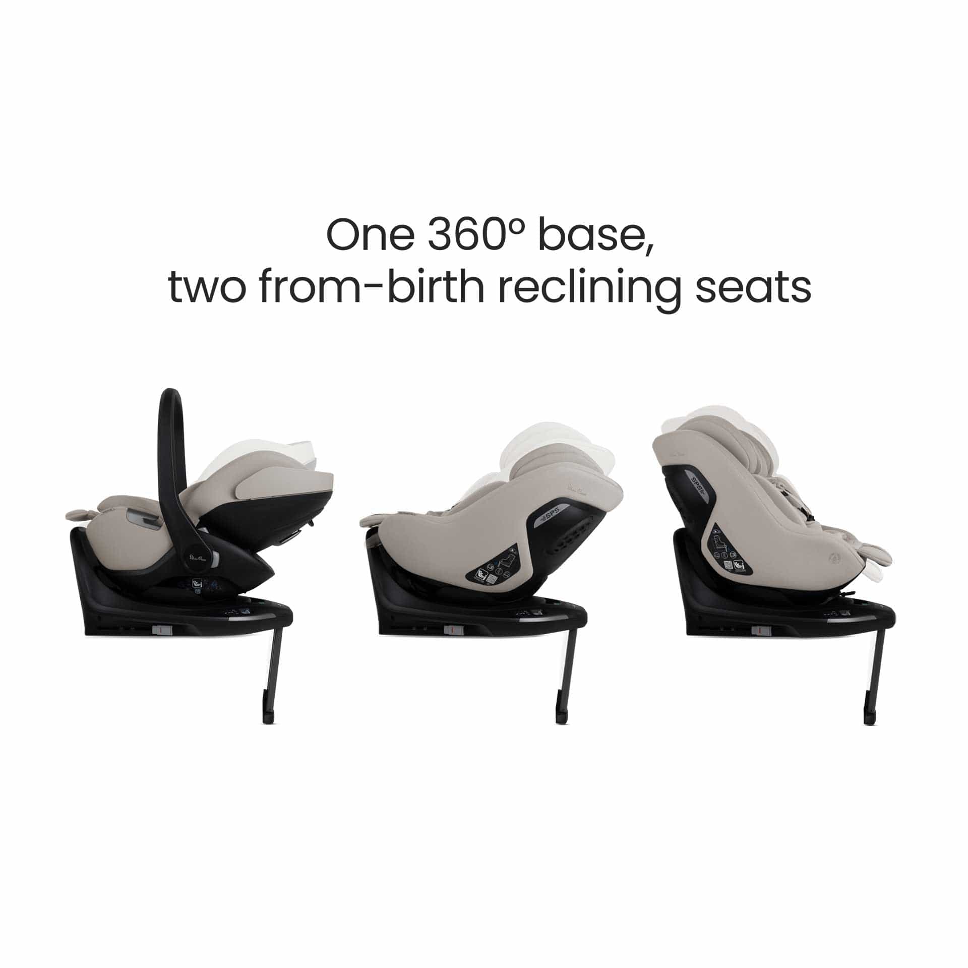 Silver Cross Plus 360 Family Bundle in Natural Taupe Baby Car Seats 19163-GL-AP-NT 5055836930958