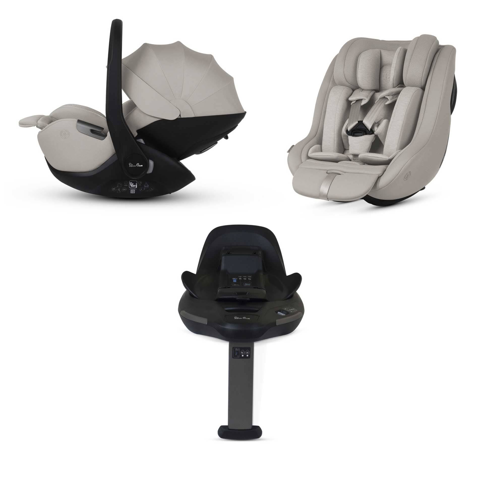 Silver Cross Plus 360 Family Bundle in Natural Taupe Baby Car Seats 19163-GL-AP-NT 5055836930958