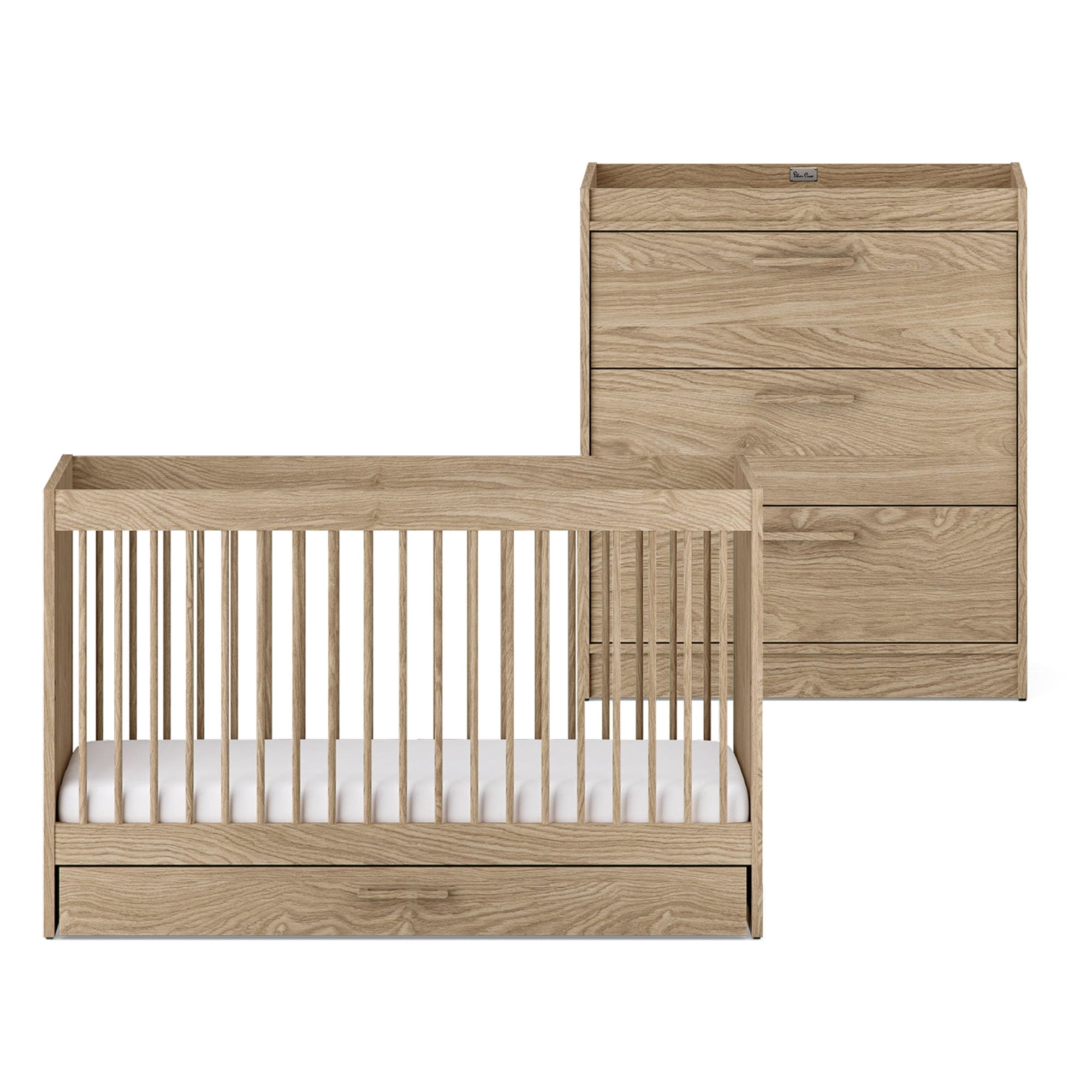 Silver Cross Geneva 2 Piece Dresser Room Set in Oak Silver Cross Roomsets
