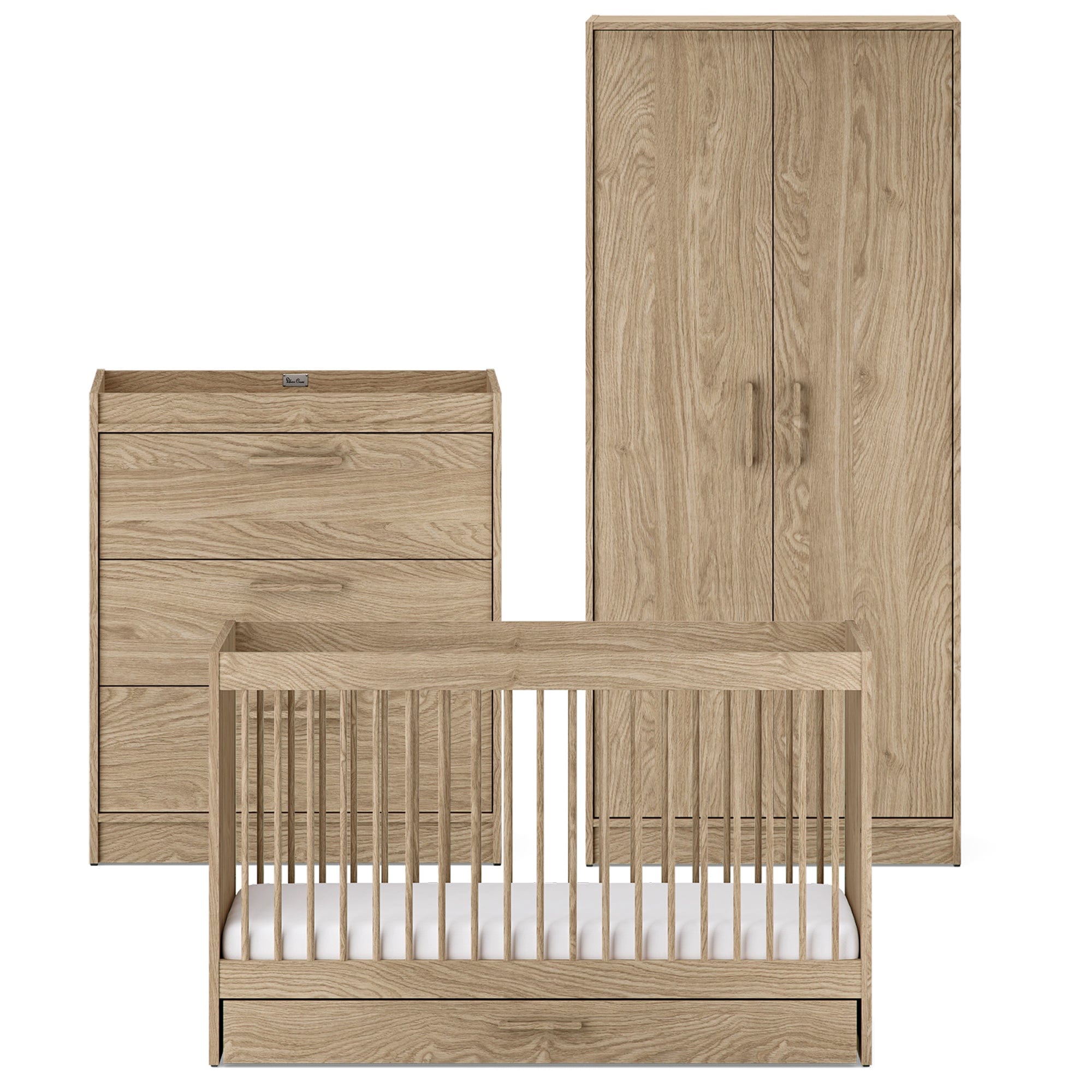 Silver Cross Geneva 3 Piece Room Set in Oak Silver Cross Roomsets 18926-GEN-1 5055836931108