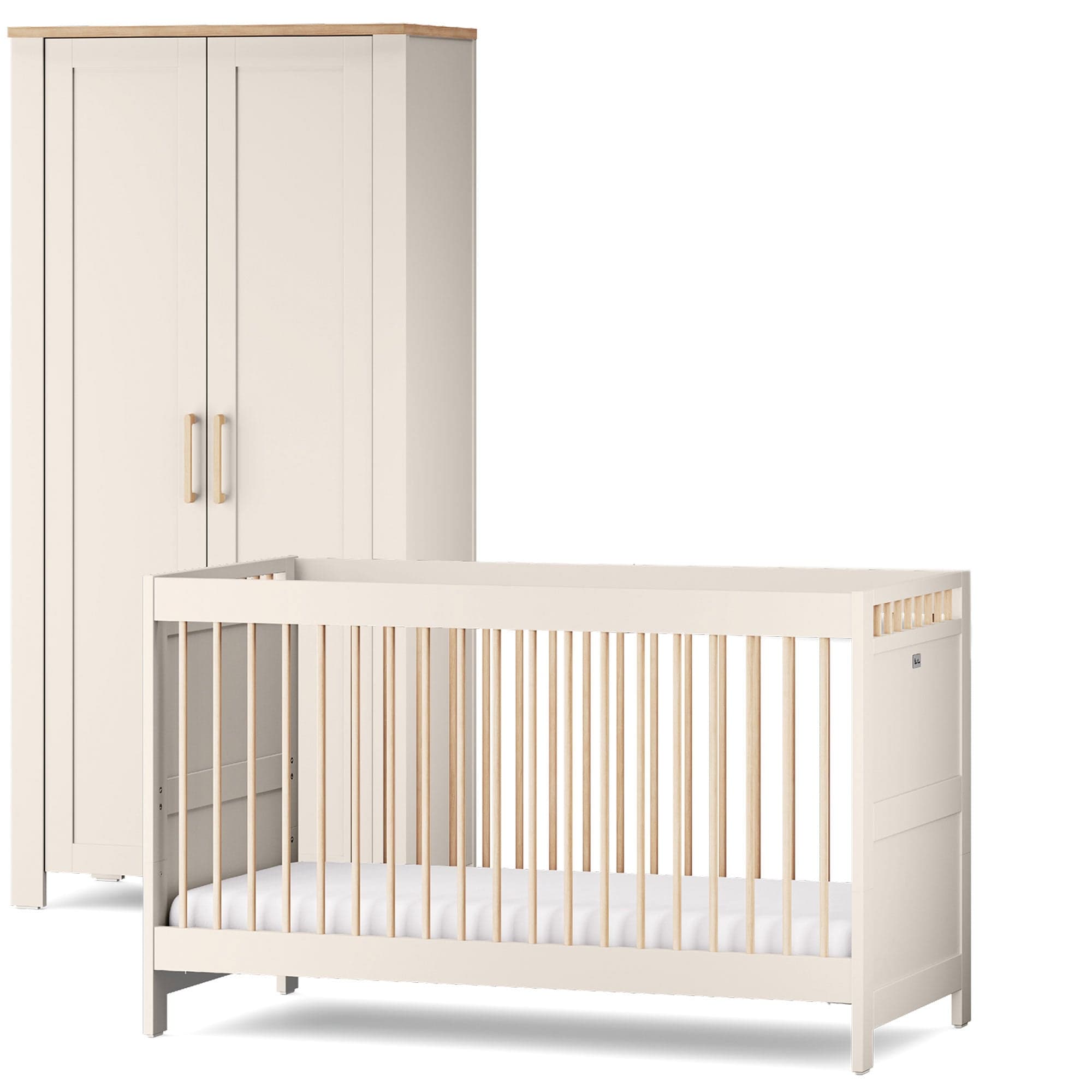 Silver Cross Seville 2 Piece Wardrobe Room Set in Cashmere Oak Silver Cross Roomsets