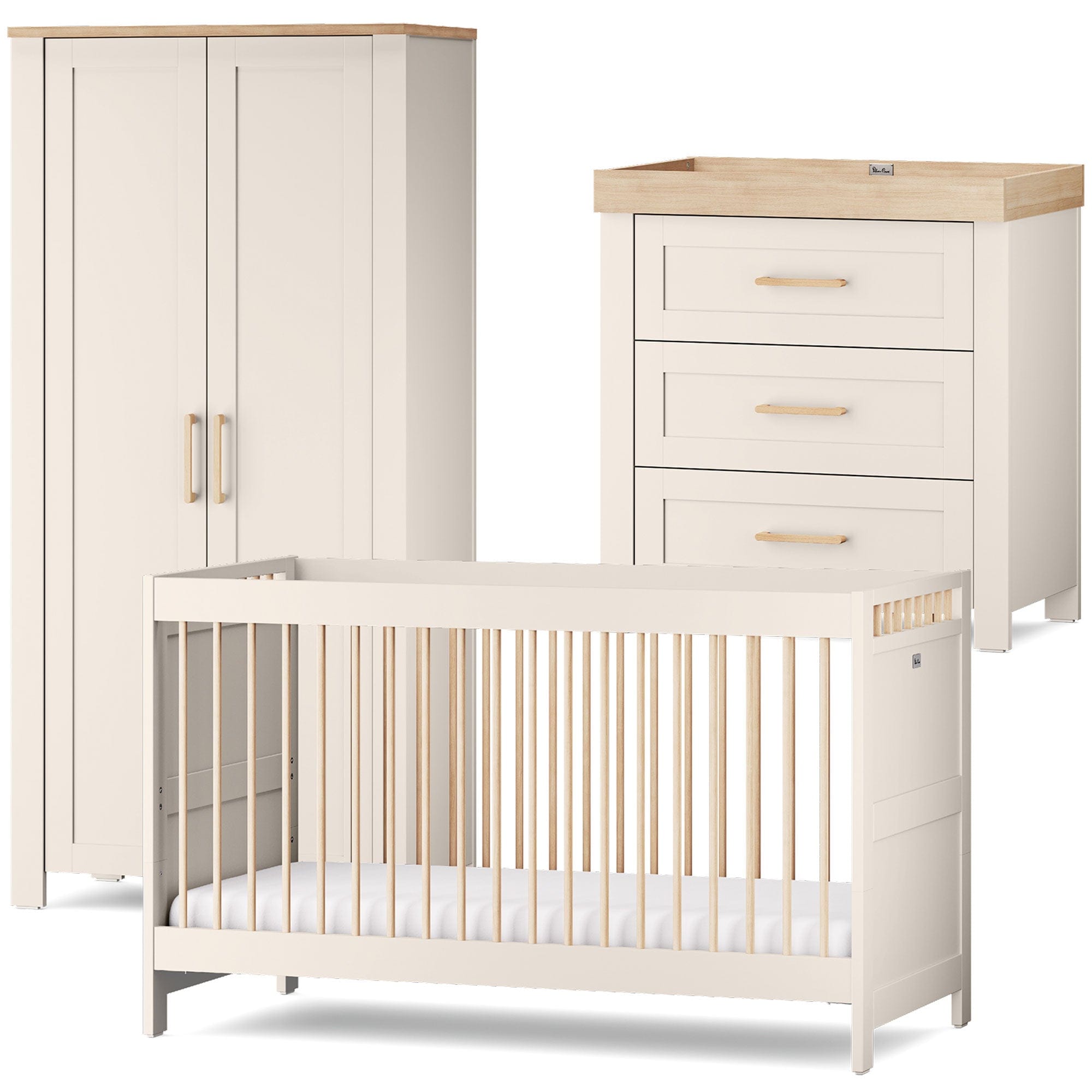 Silver Cross Seville 3 Piece Room Set in Cashmere Oak Silver Cross Roomsets