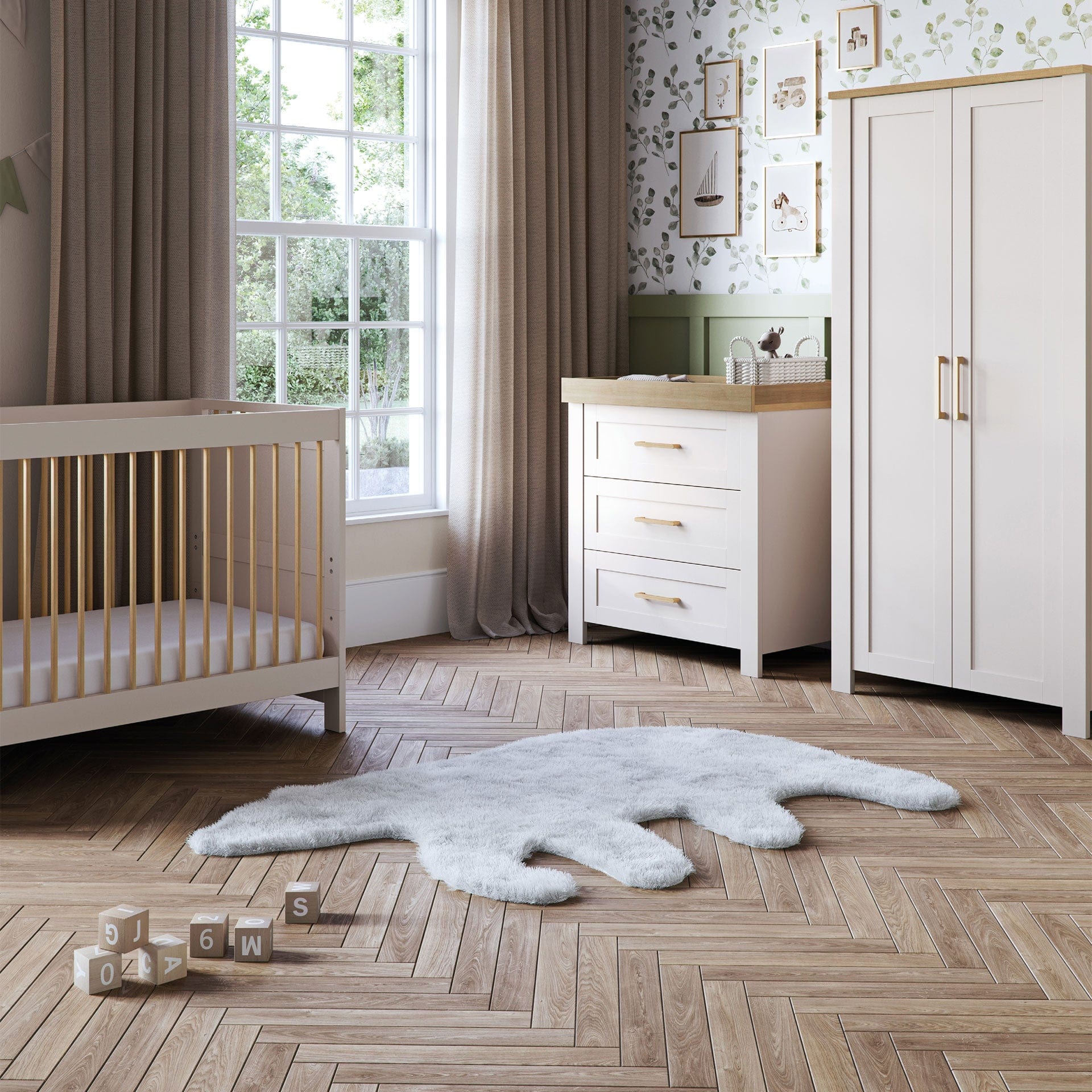 Silver Cross Seville 3 Piece Room Set in Cashmere Oak Silver Cross Roomsets