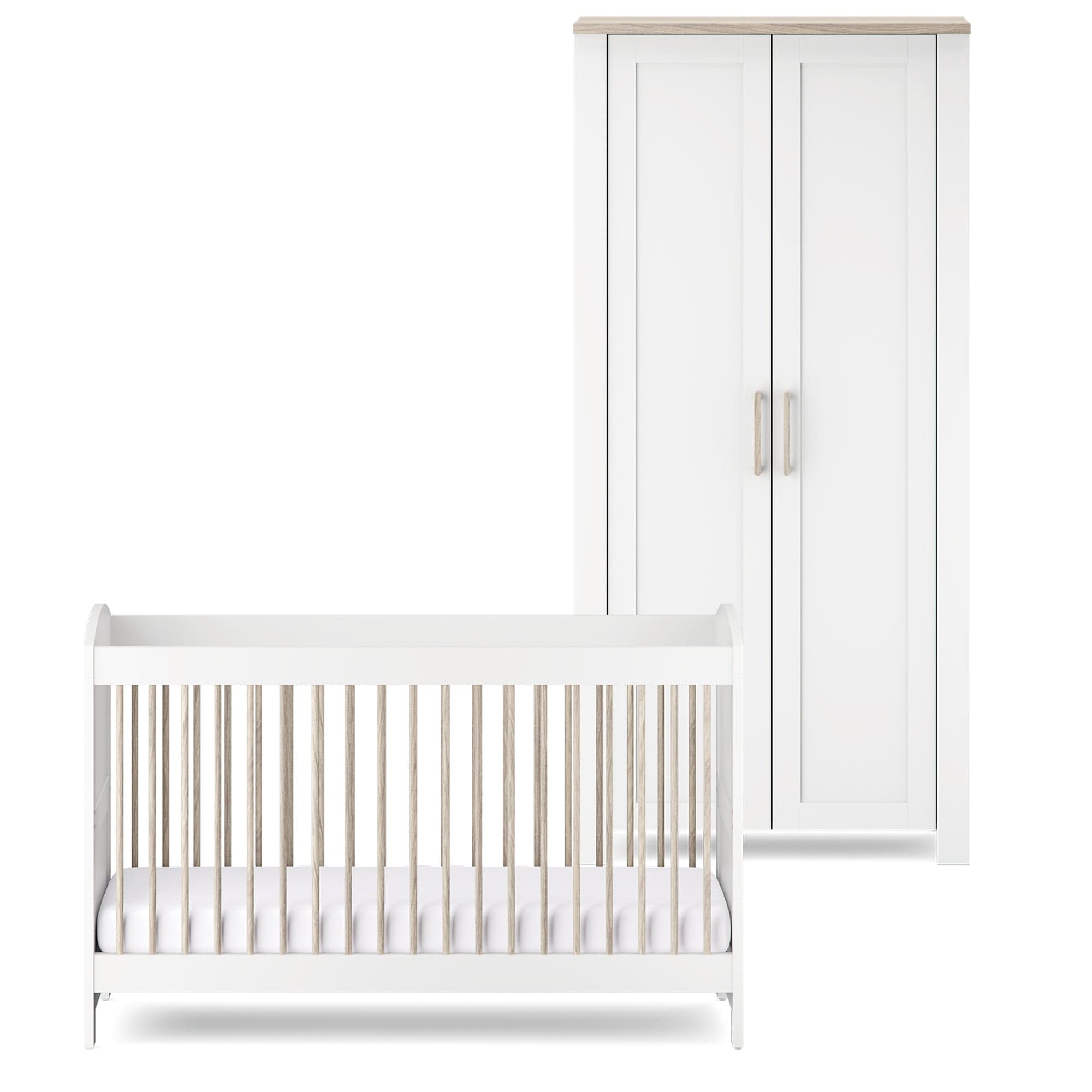 Silver Cross Valencia 2 Piece Wardrobe Room Set in White Ash Silver Cross Roomsets 18949-VAL 5055836931207