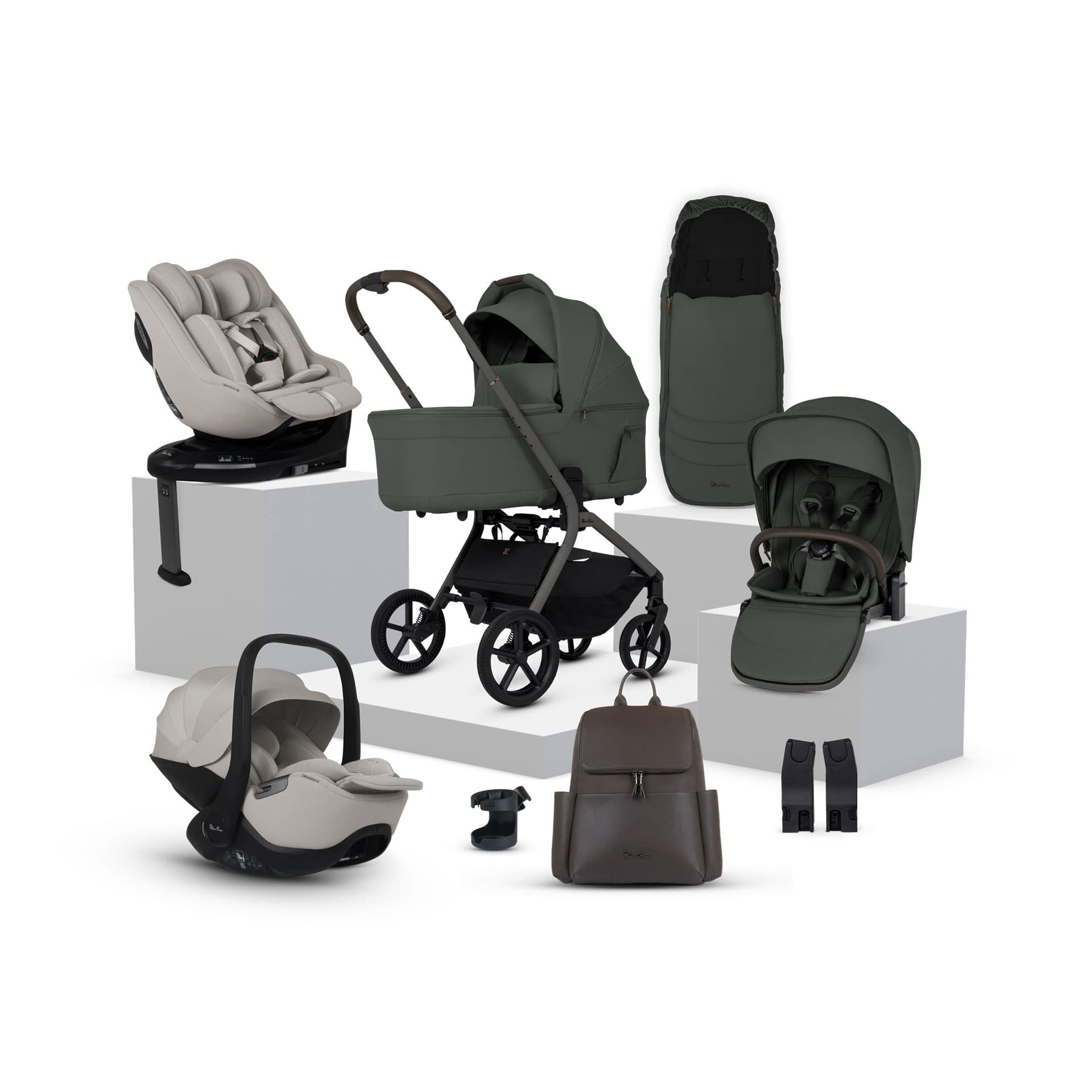 Silver Cross Breez Ultimate Family 360 Bundle in Pewter Travel Systems IBF.PW1-2 5055836934765