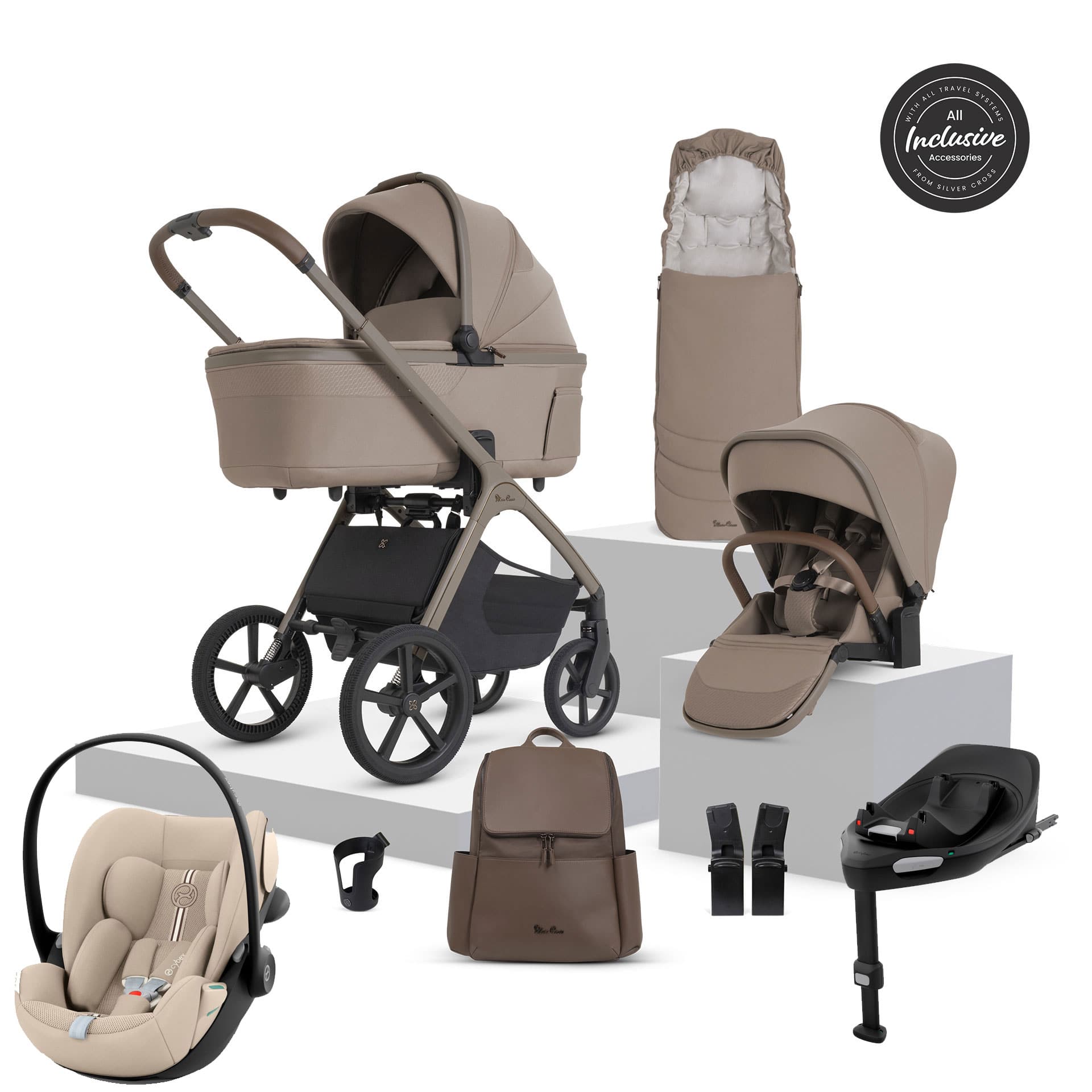 Silver Cross Cove 2 Cybex Travel System in Champagne Travel Systems 23126-CHA 5055836936110