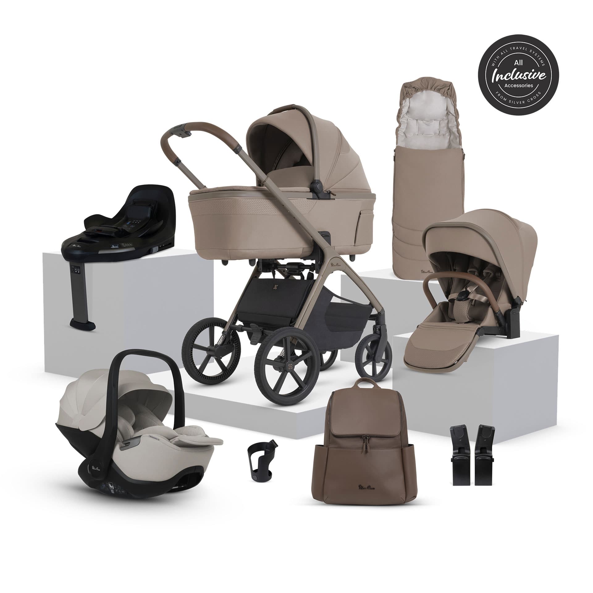 Silver Cross Cove 2 Ultimate 360 Infant Carrier Bundle in Champagne Travel Systems 23101-CHA-1 5055836936165