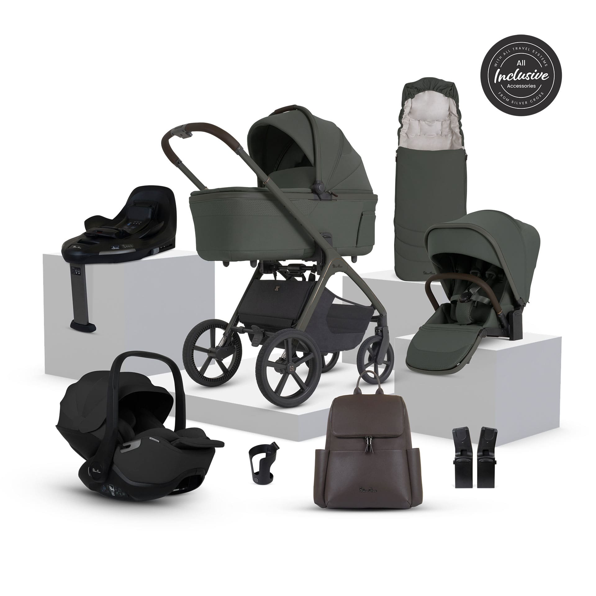 Silver Cross Cove 2 Ultimate 360 Infant Carrier Bundle in Pewter Travel Systems