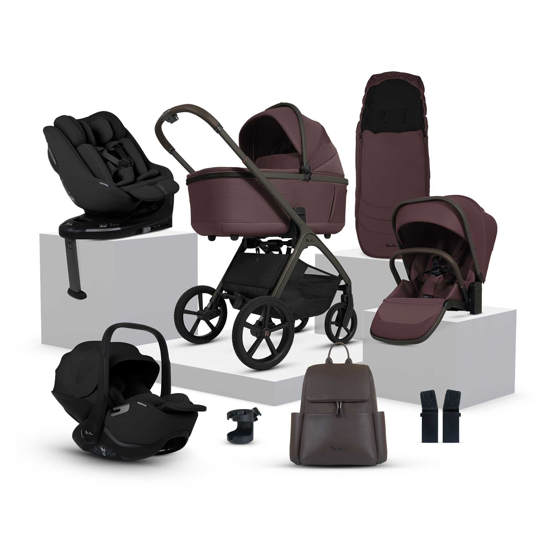 Silver Cross Cove Ultimate 360 Family Car Seat Bundle - Damson Travel Systems ICF.DSB 5055836931047