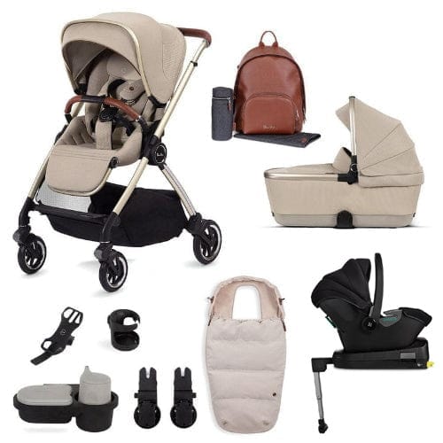 Silver Cross Dune + Ultimate Pack with First Bed Folding Carrycot - Stone Travel Systems KTDU.ST4 5055836923134
