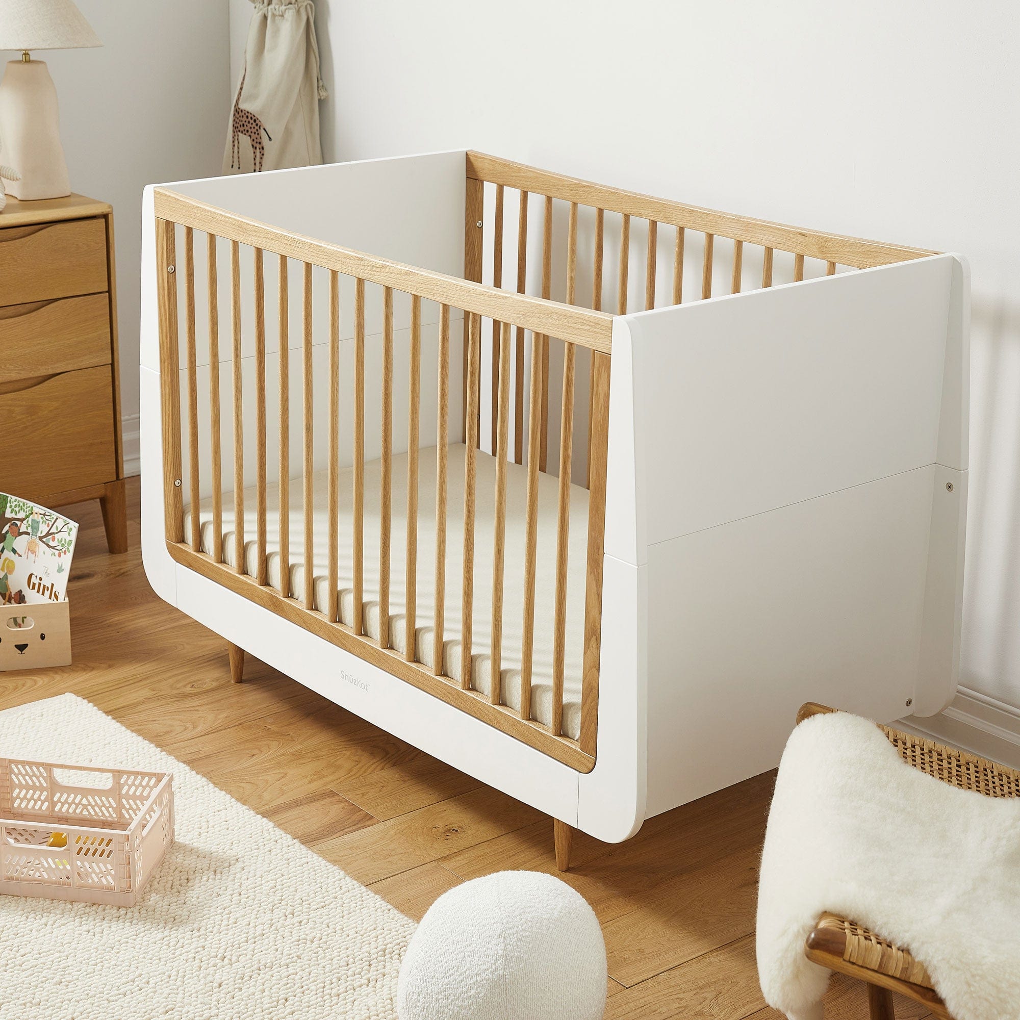 SnüzKot Skandi Cot Bed in Oak Cot Beds FN005NL 5060730245503