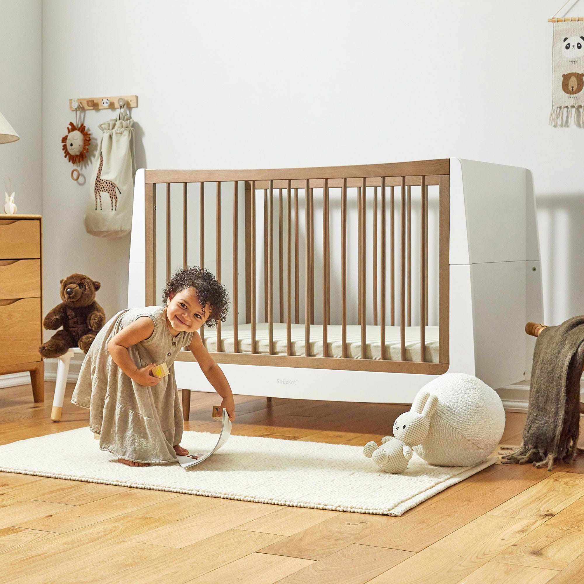 SnüzKot Skandi Cot Bed in Walnut Cot Beds FN005NN 5060730245527