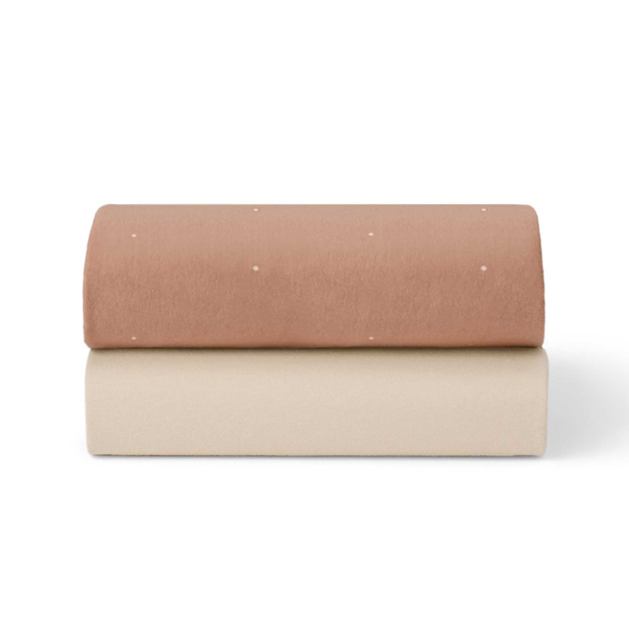 SnüzPod Fitted Crib Sheets 2pk in Blush Dot Cot & Cot Bed Sheets BD028BU 5061061510827