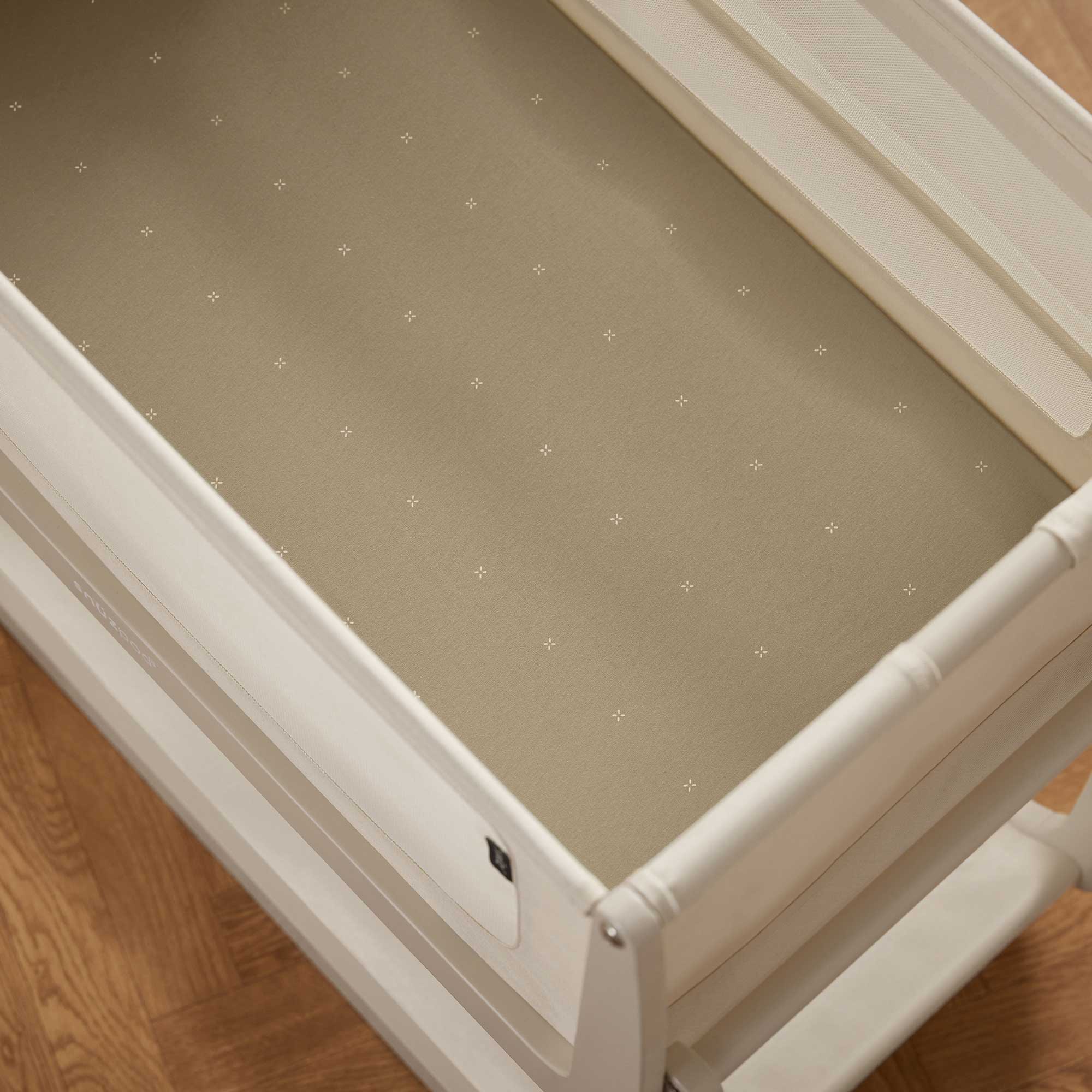 SnüzPod Fitted Crib Sheets 2pk in Sage Cross Cot & Cot Bed Sheets BD028BT 5061061510810