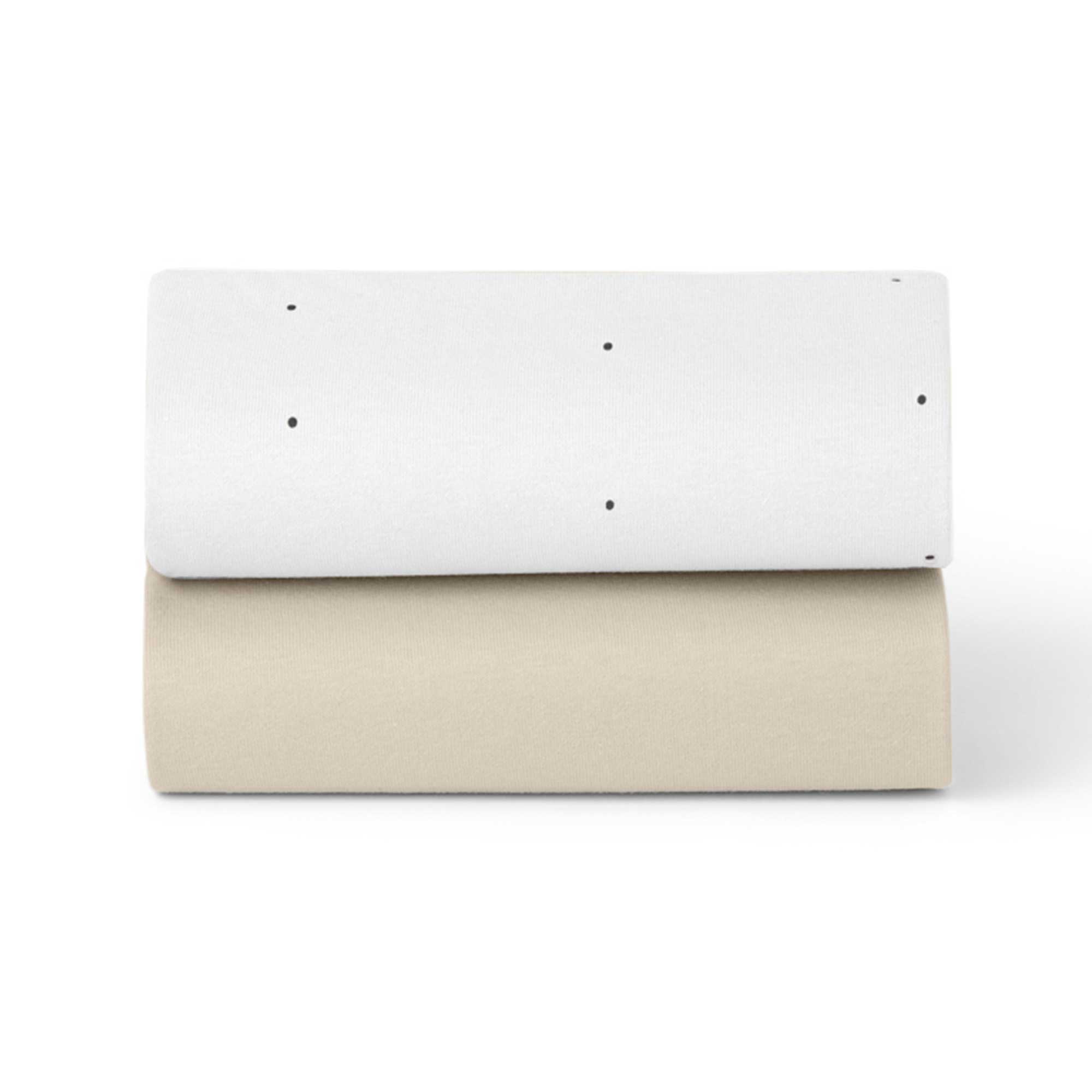 SnüzPod Fitted Crib Sheets 2pk in White Dot Cot & Cot Bed Sheets BD028BV 5061061510834