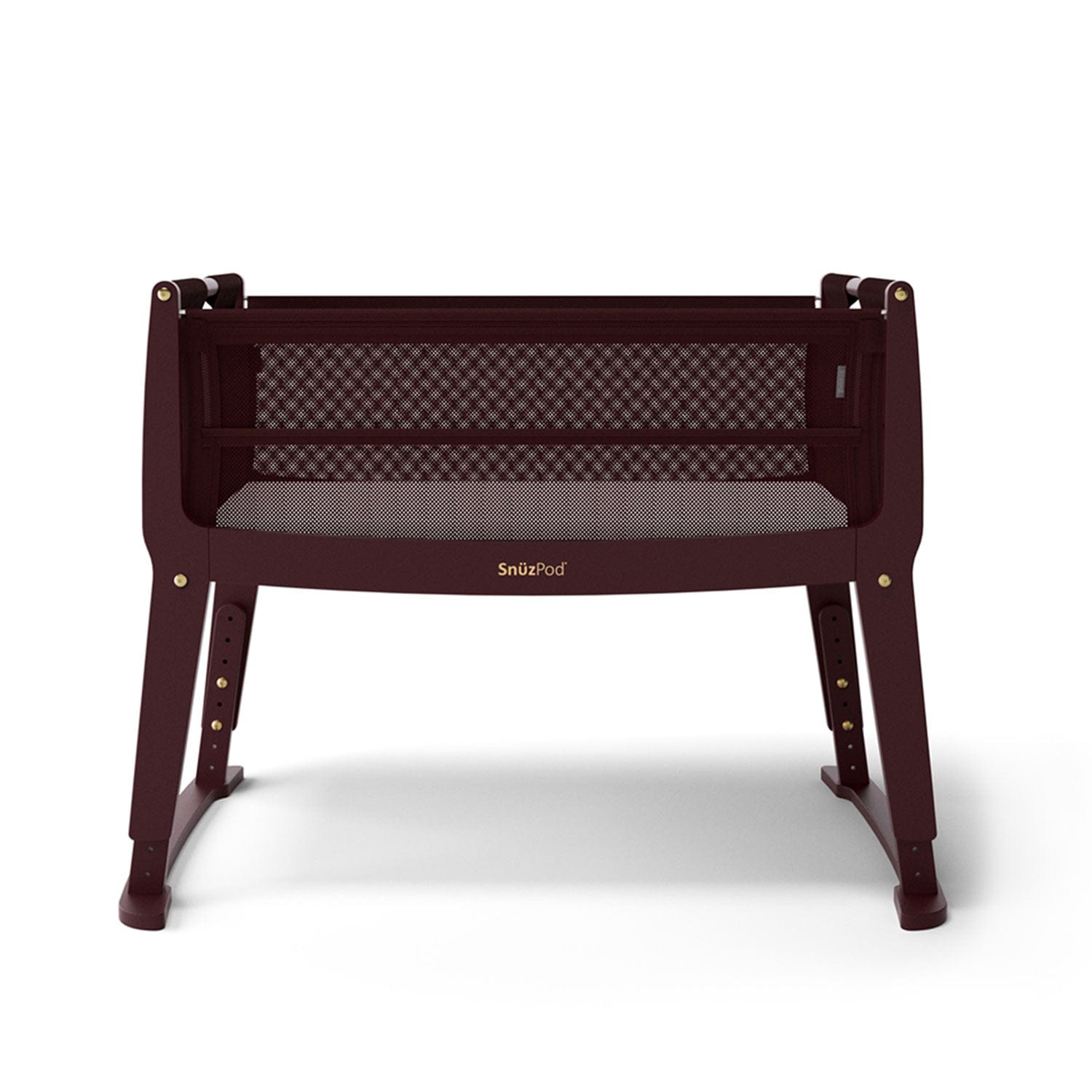 SnuzPod Studio Bedside Crib in Rome Burgundy Cribs FN032F 5060730247033