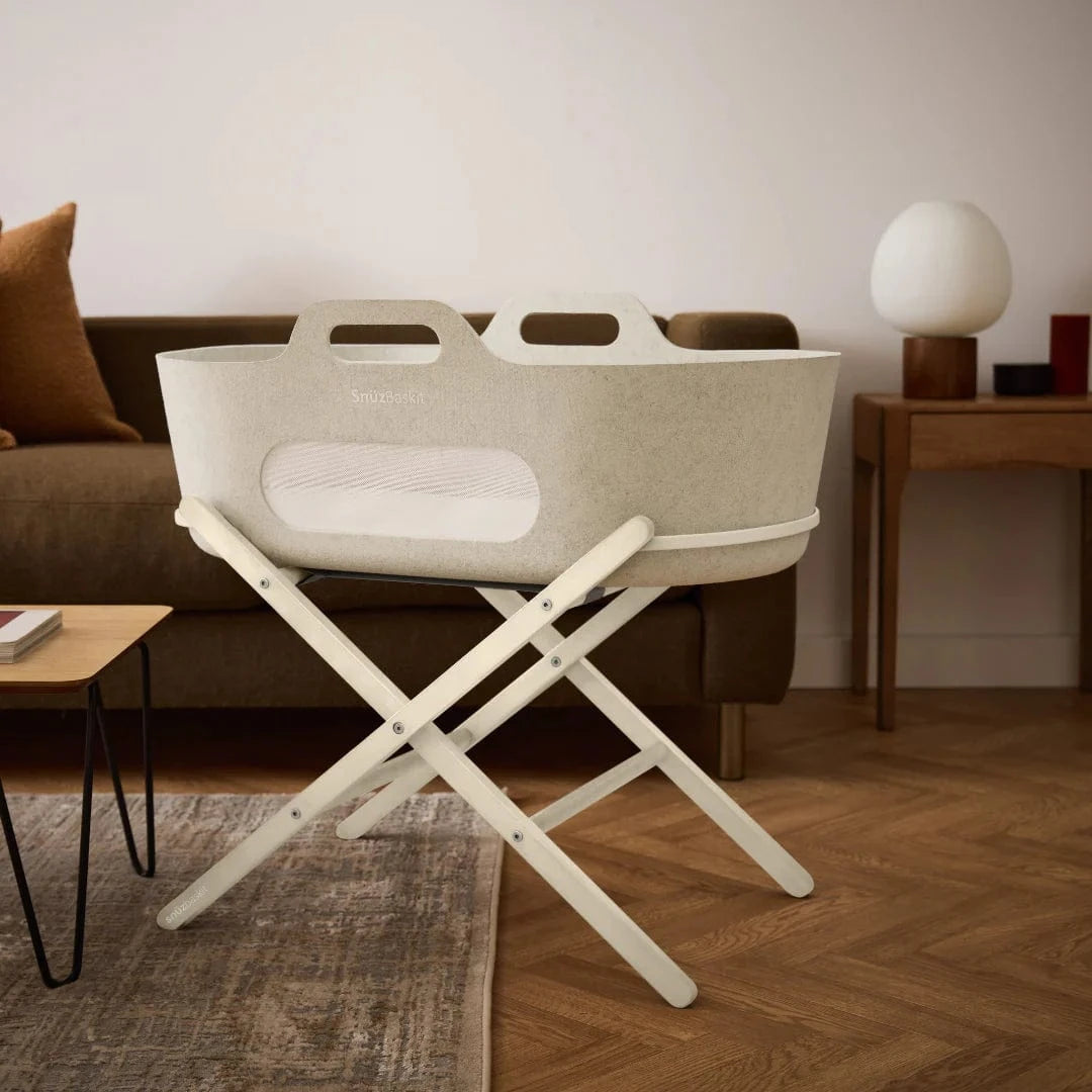 SnüzPod Baskit with Cashmere Stand in Barley Moses Baskets & Stands FSB001DF 5061061510384