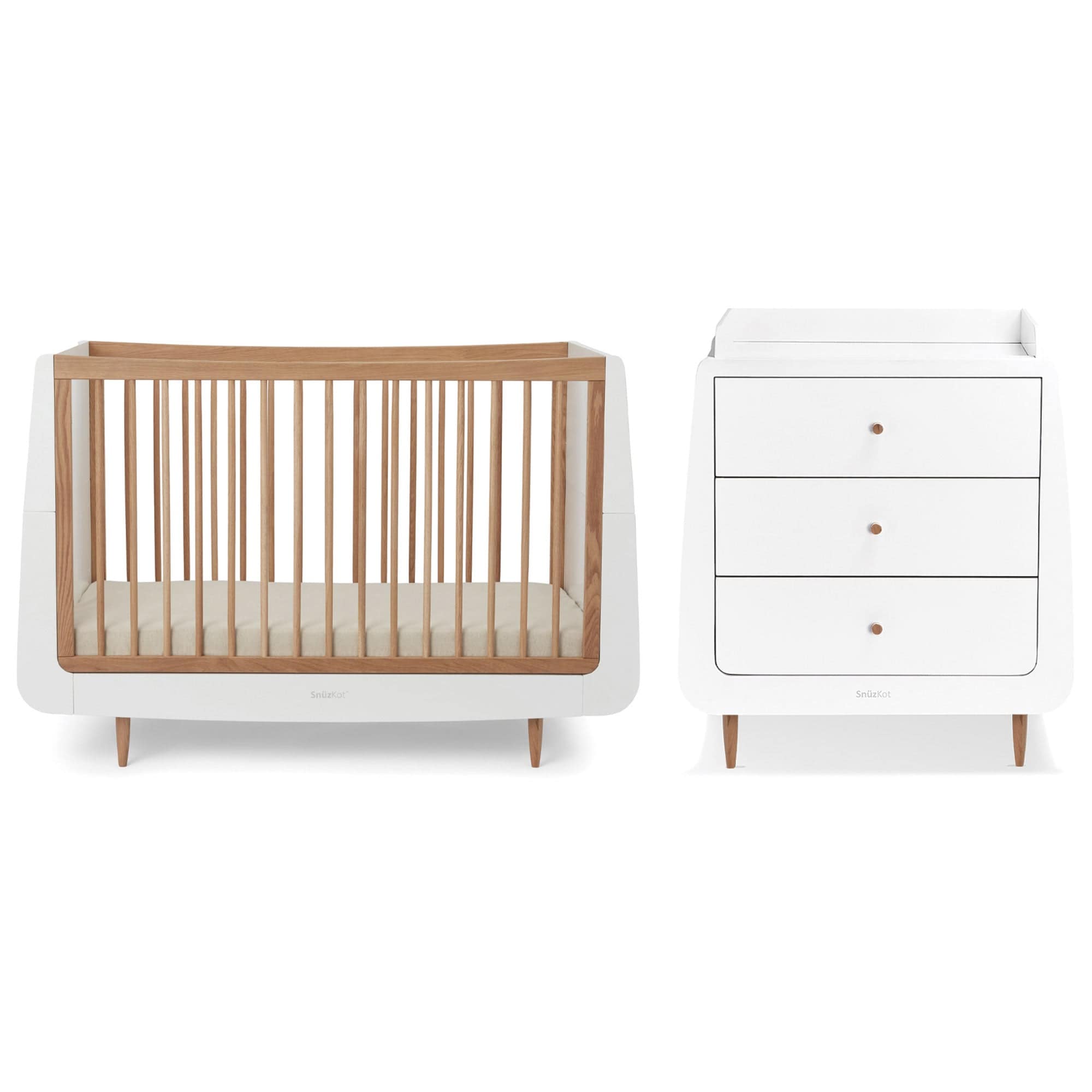 SnüzKot Skandi 2 Piece Nursery Furniture Set in Oak Nursery Room Sets FN007NL 5060730245626