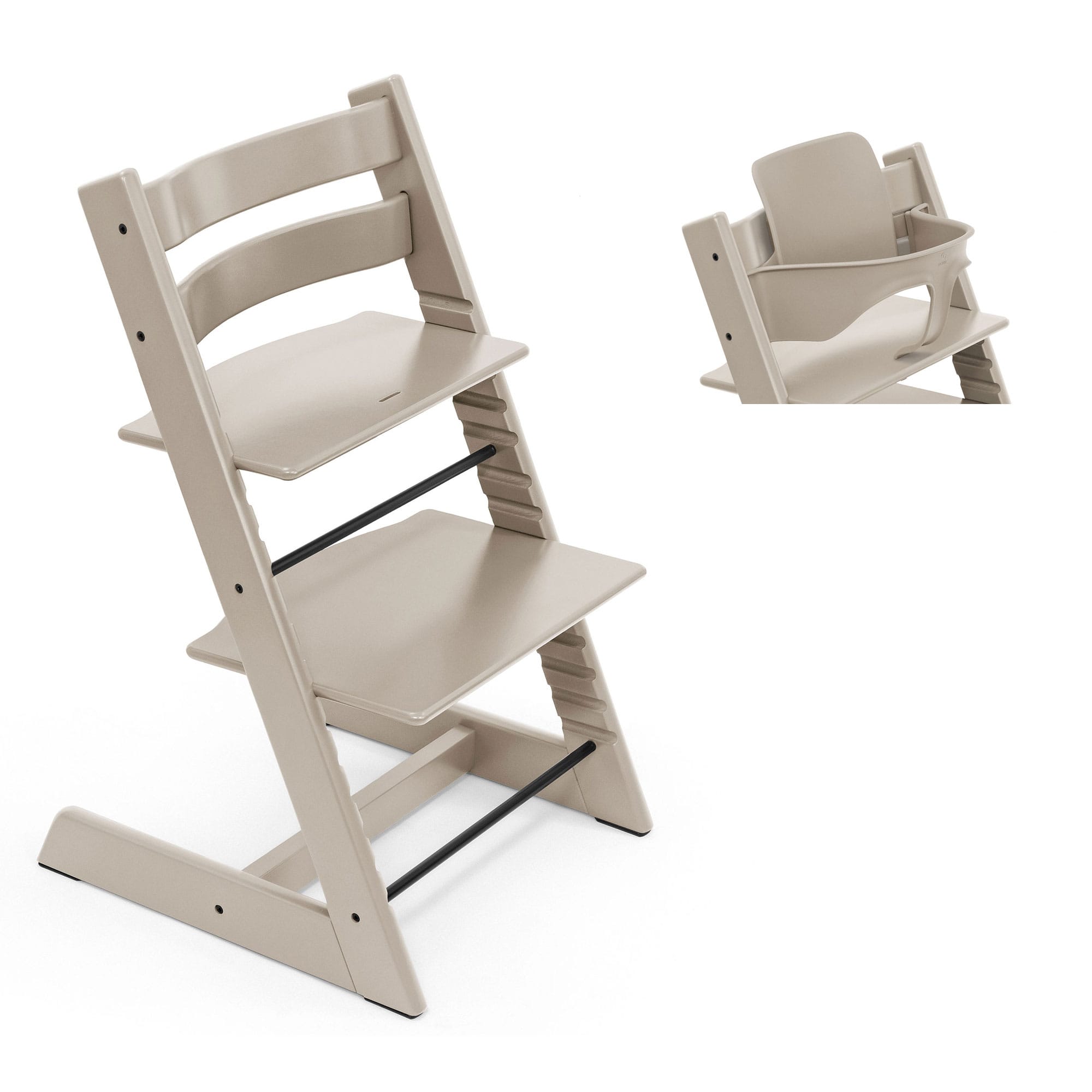 Stokke Tripp Trapp Highchair and Baby Set in Cashmere Grey Baby Highchairs 100147-1 7040351001472