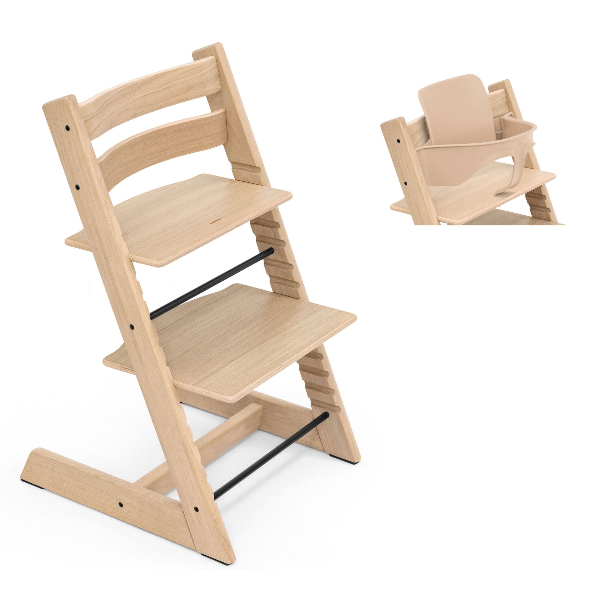 Stokke Tripp Trapp Highchair and Baby Set in Natural (Oak) Baby Highchairs 21156-CHR-BBY-SET-NO 7040354952016