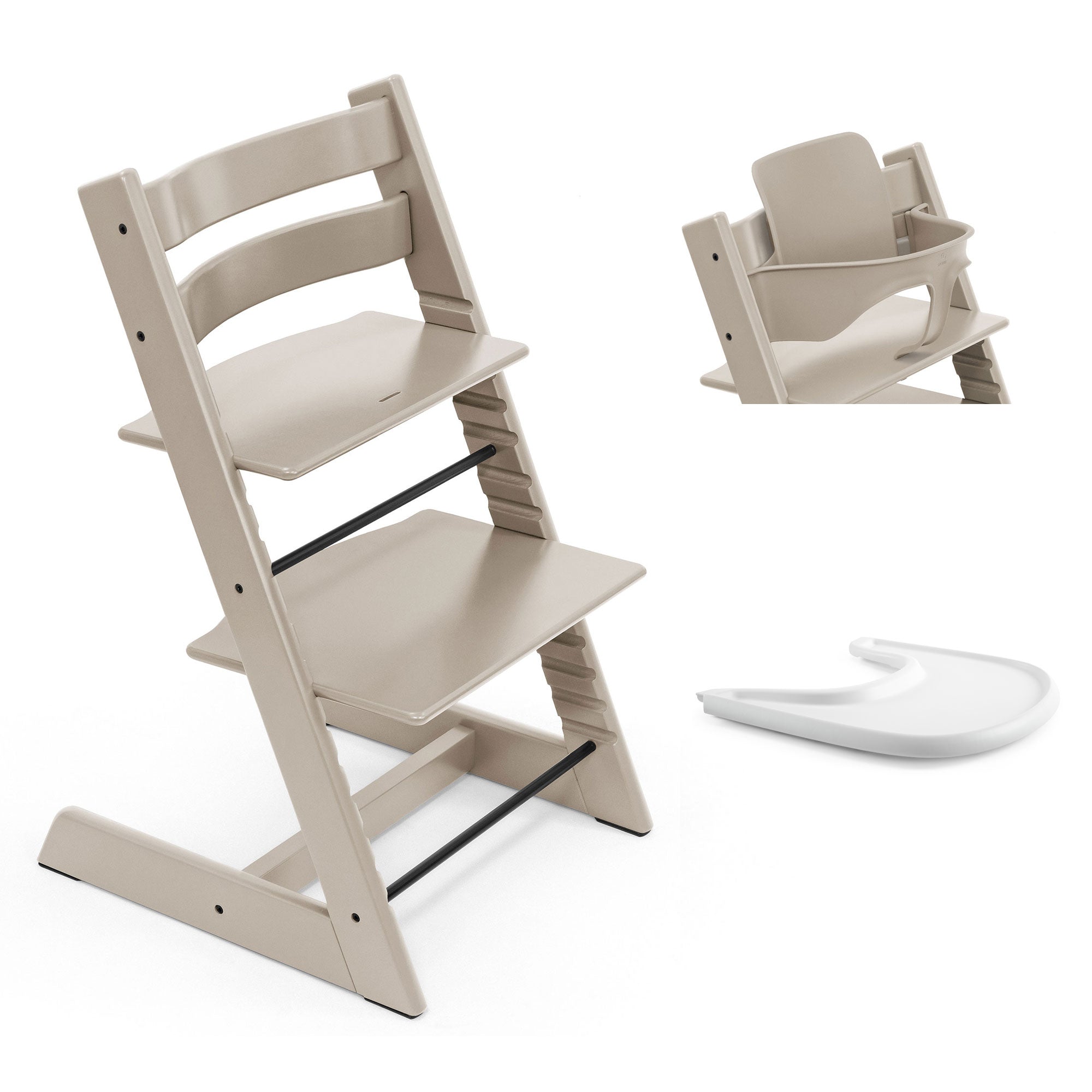 Stokke Tripp Trapp Highchair and Baby Set & Tray in Cashmere Grey Baby Highchairs 100147-BBY-TRY-1 7040351001472