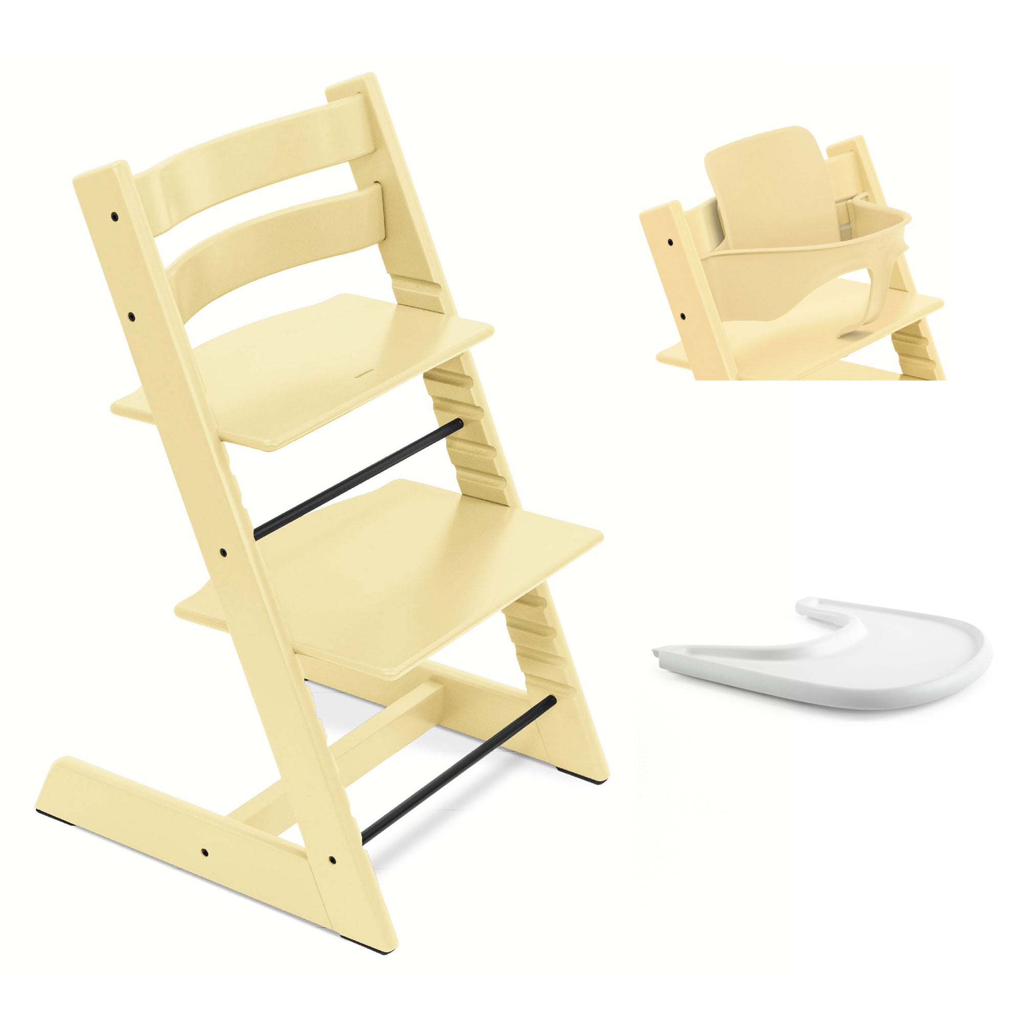 Stokke Tripp Trapp Highchair and Baby Set & Tray in Lemon Yellow Baby Highchairs 100148-BBY-TRY-1 7040351001489