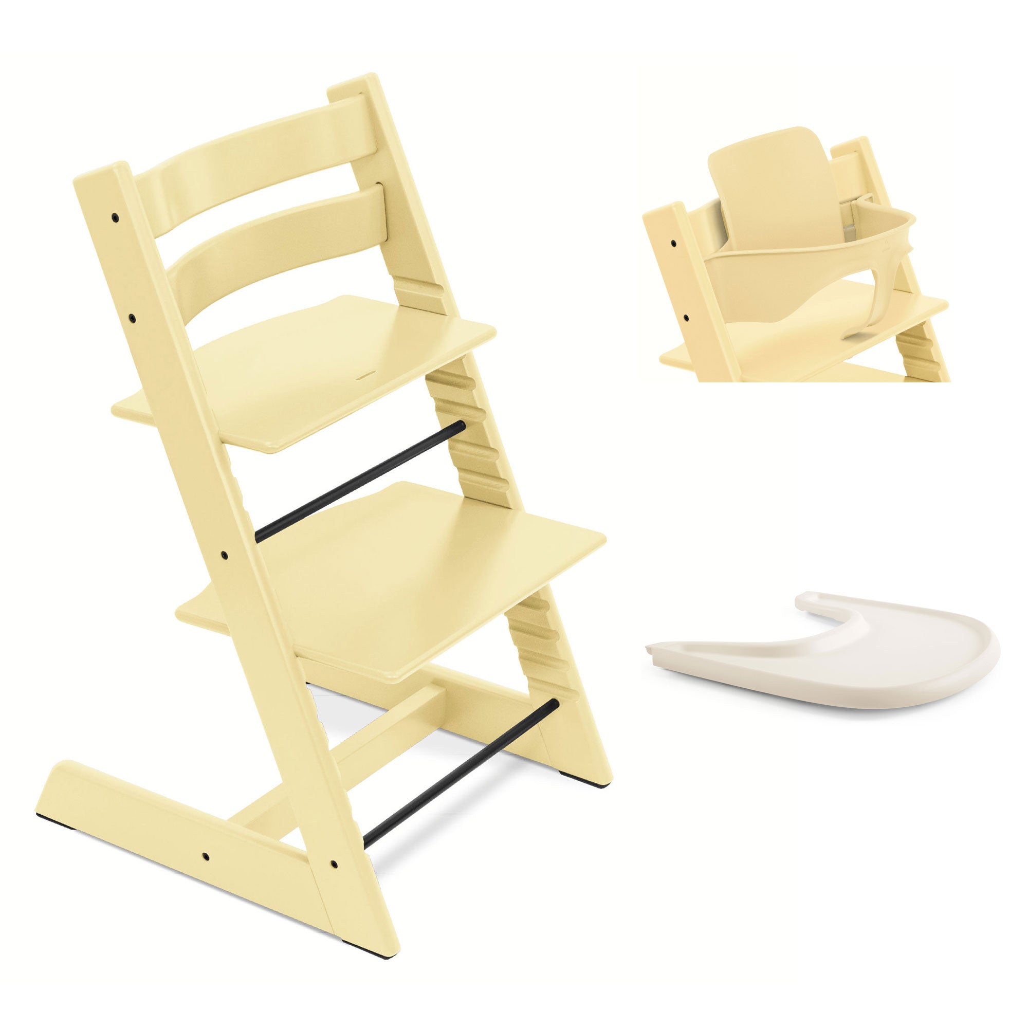 Stokke Tripp Trapp Highchair and Baby Set & Tray in Lemon Yellow Baby Highchairs 100148-BBY-TRY-2 7040351001489