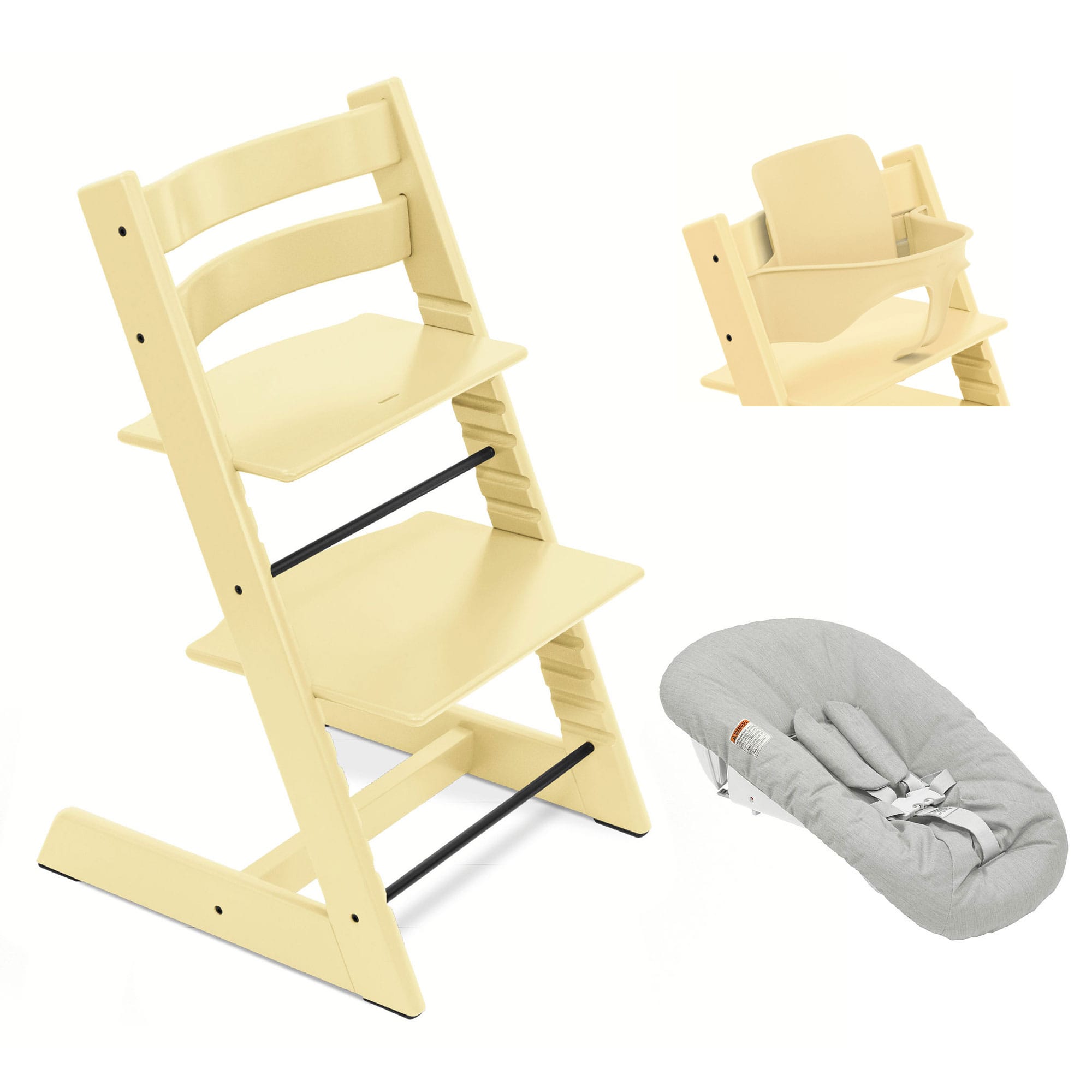 Stokke Tripp Trapp Highchair Newborn & Baby Set Bundle in Lemon Yellow Baby Highchairs 100148-4 7040351001489