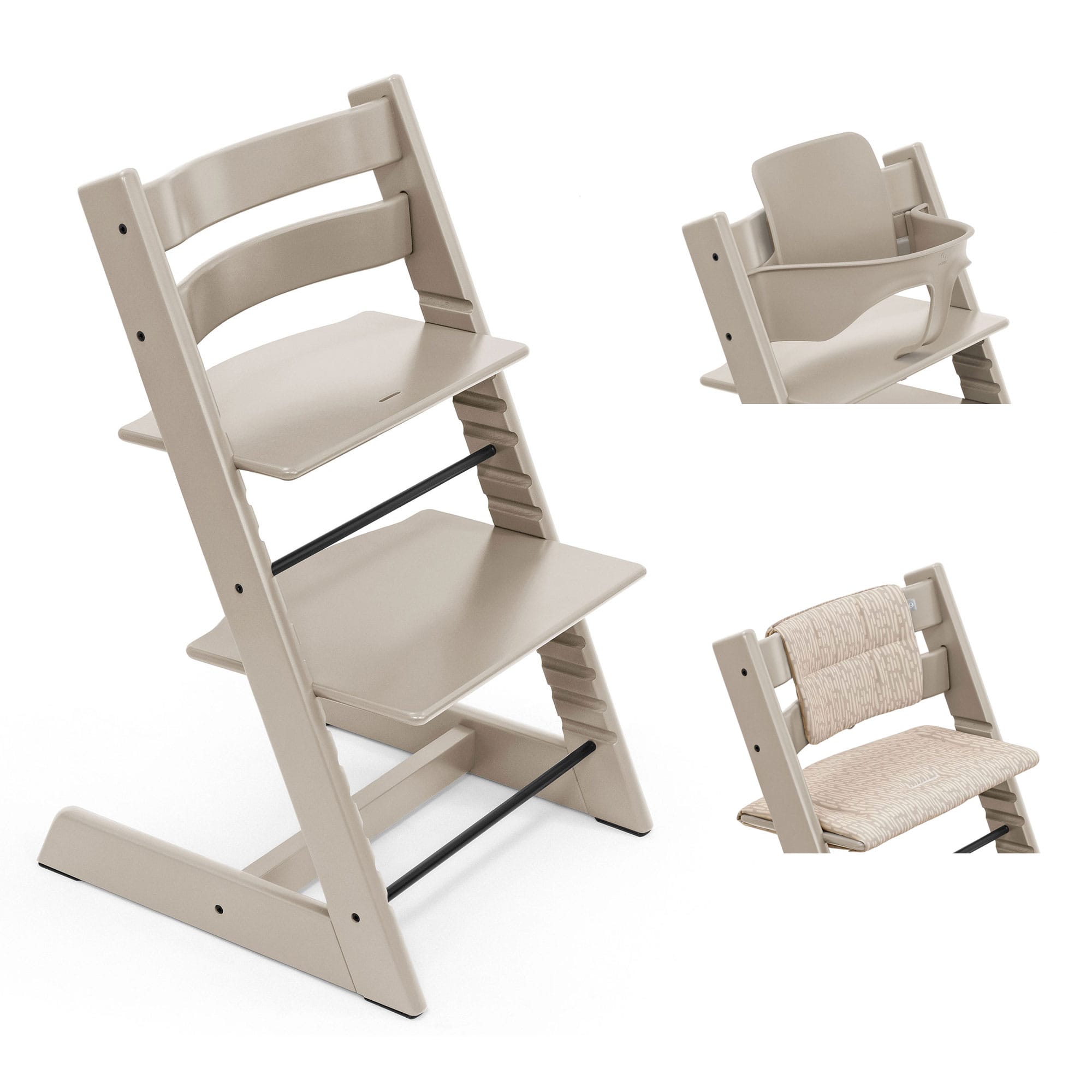 Stokke Tripp Trapp Highchair with Cushion & Baby Set in Cashmere Grey Baby Highchairs 100147-CUS-BBY-1 7040351001472