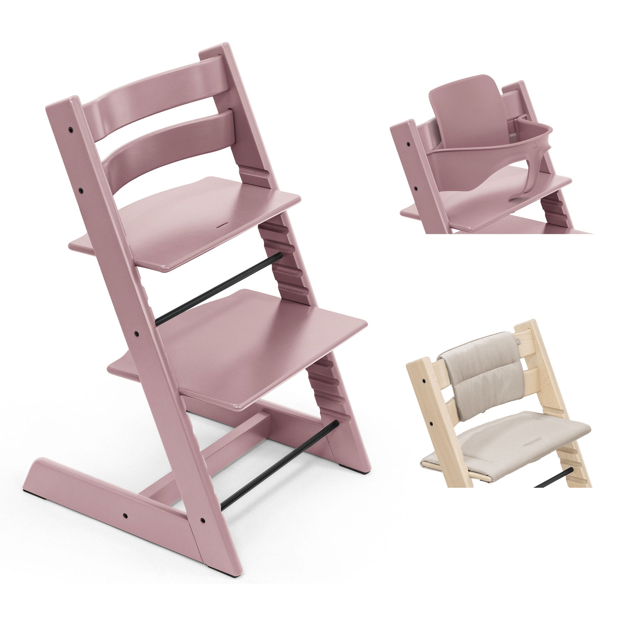 Stokke Tripp Trapp Highchair with Cushion & Baby Set in Heather Mauve Baby Highchairs 21192-CHR-CUS-BBY-HM-6 7040351001410